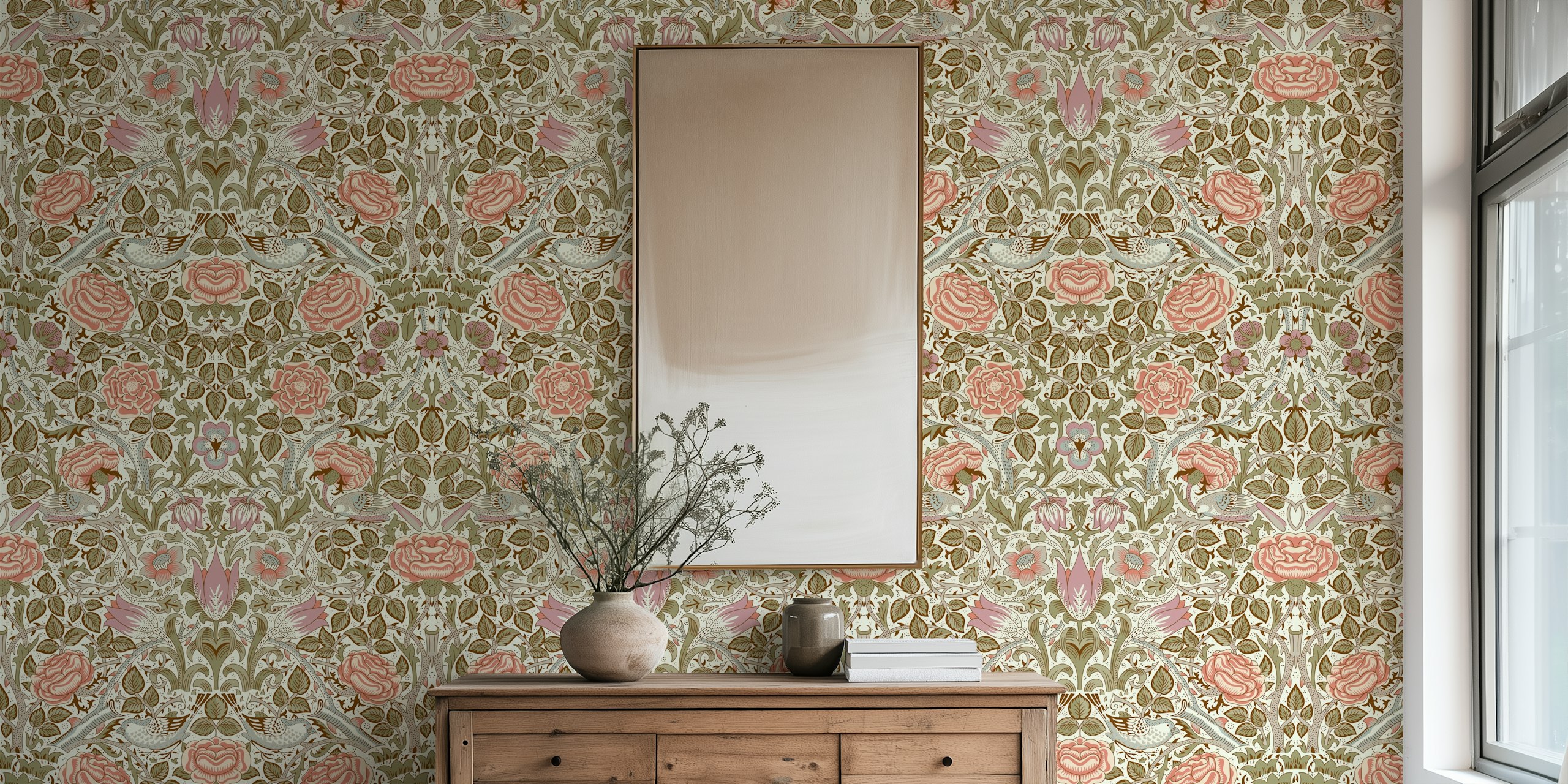 Victorian Rose 8 wallpaper design in a room
