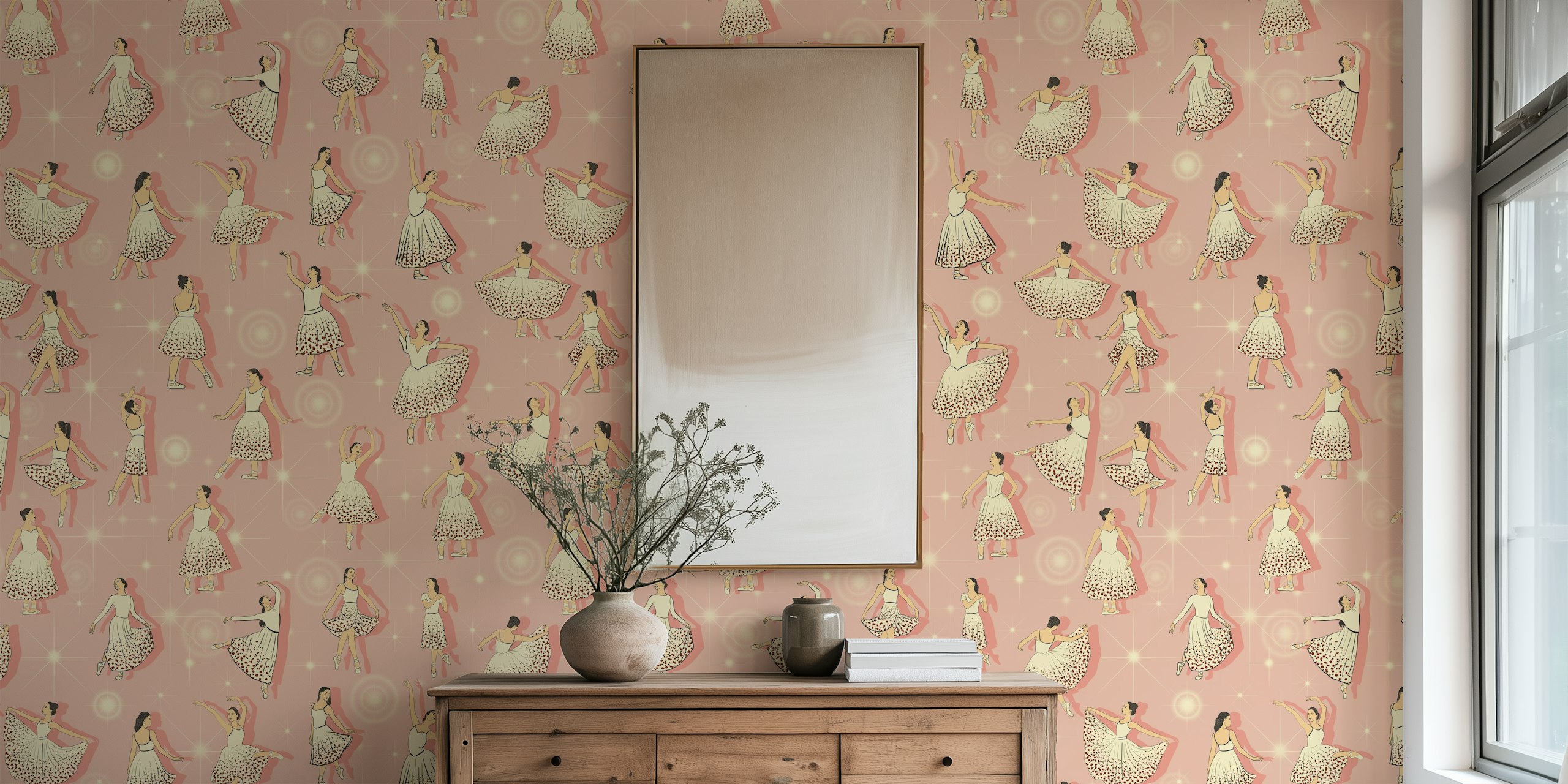Ballet dancers wallpaper in a room