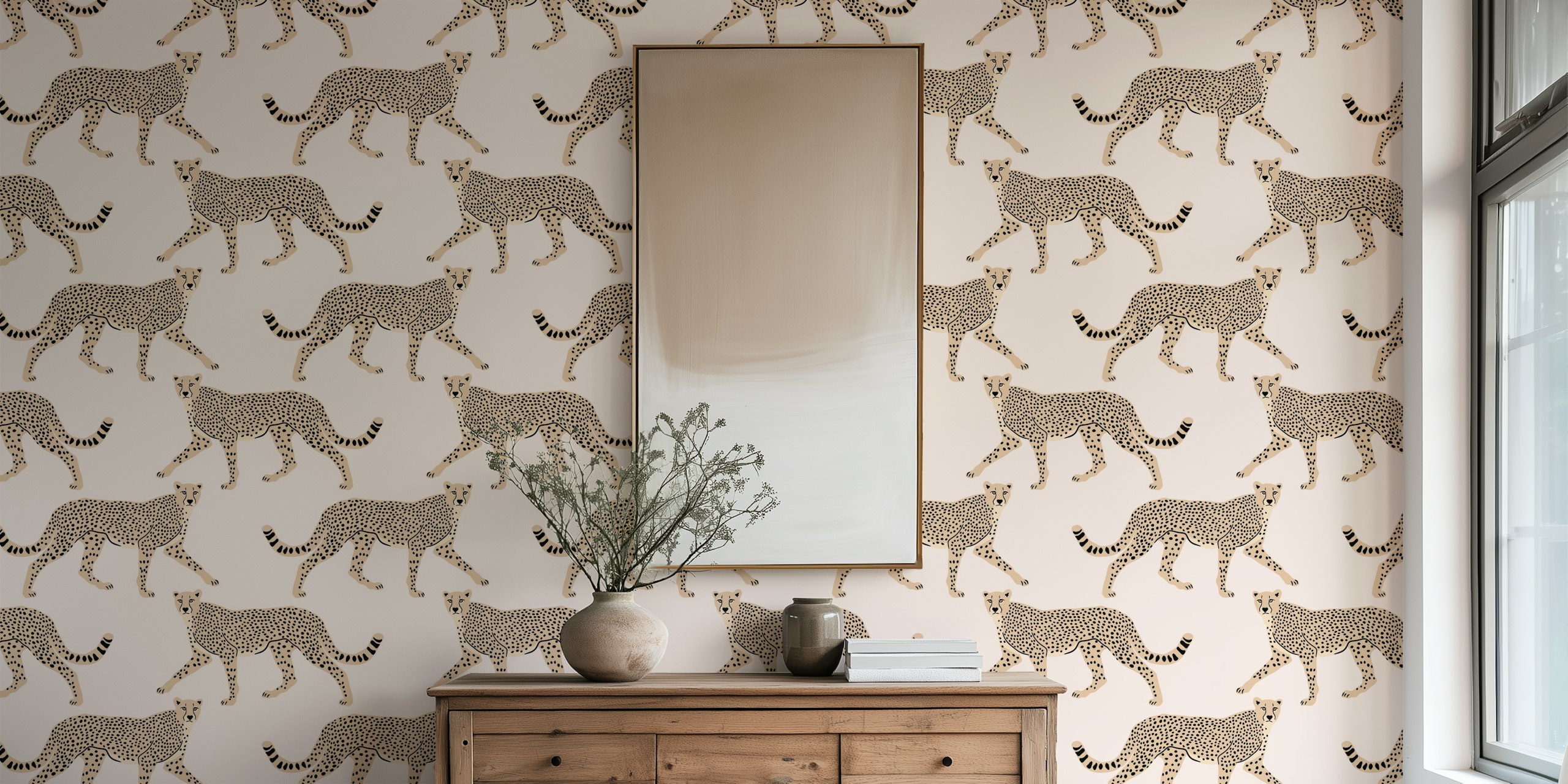 Walking cheetah wallpaper design