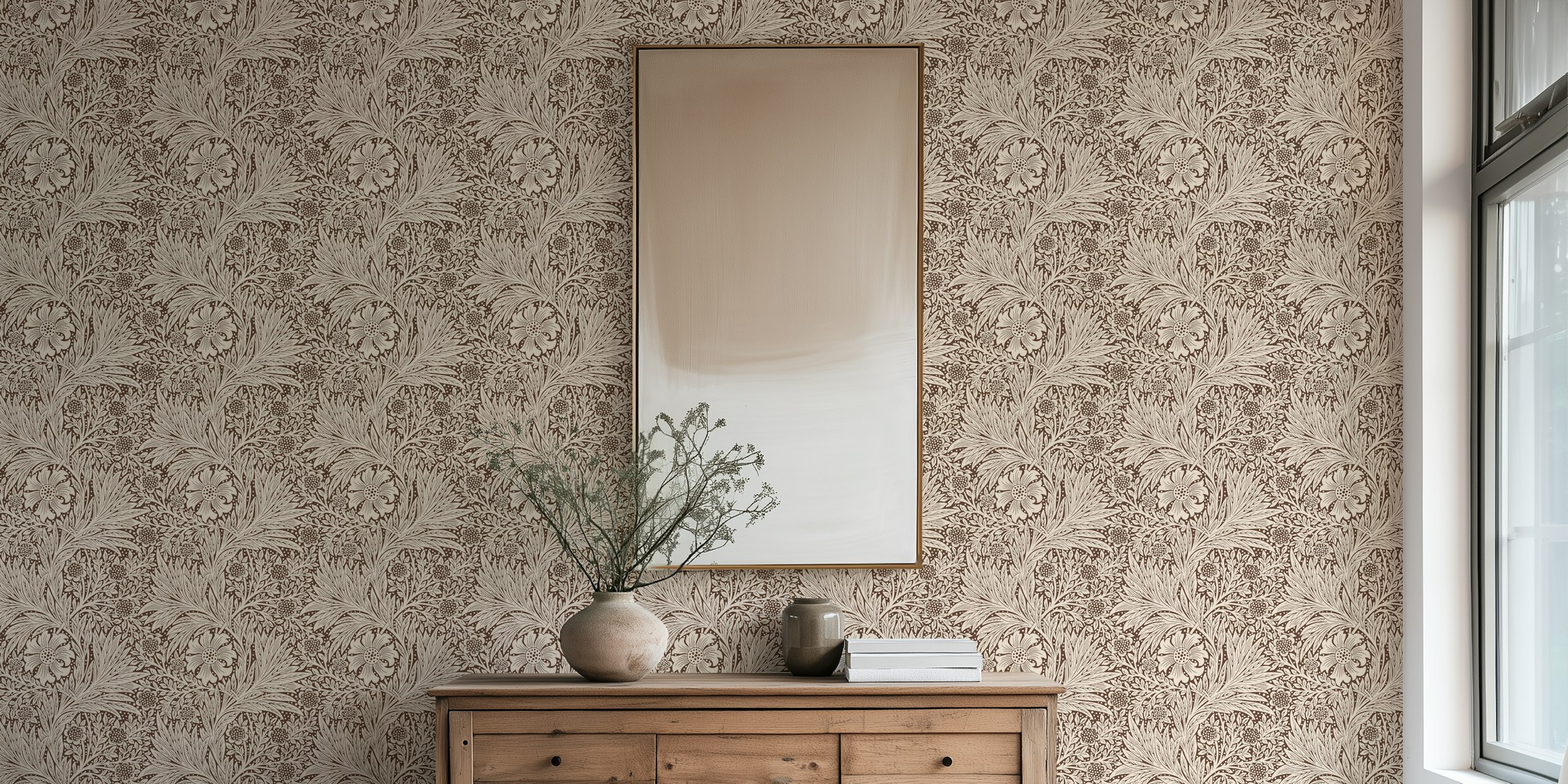 Vintage Victorian Pure Marigold tapettisuunnittelu
