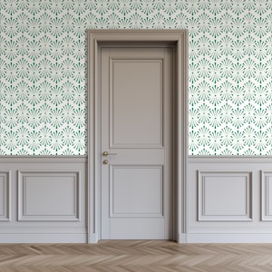 Abstract Floral Beige Darkgreen