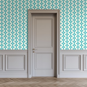 Wavy starry stripes light blue