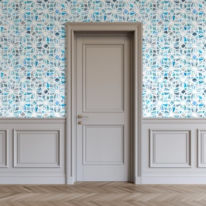 Mineral Mosaic in Opalescent Blue Large