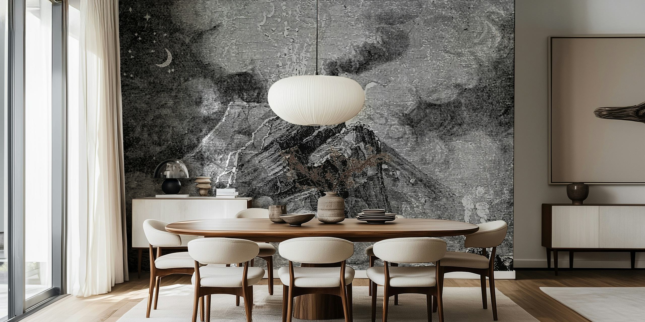 Volcano tapetdesign i et rum