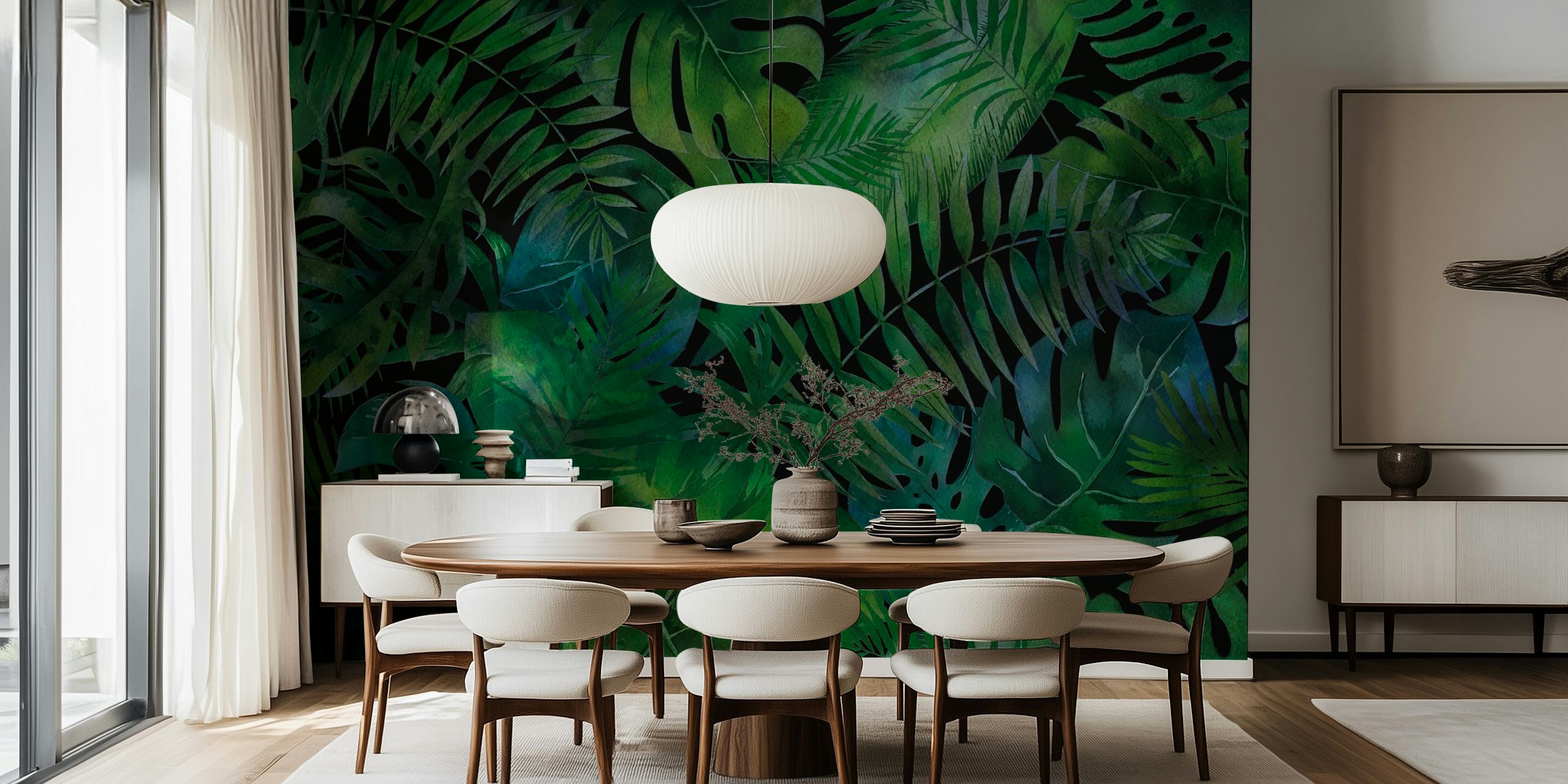 Mystic Jungle Emerald Green tapet i et rom