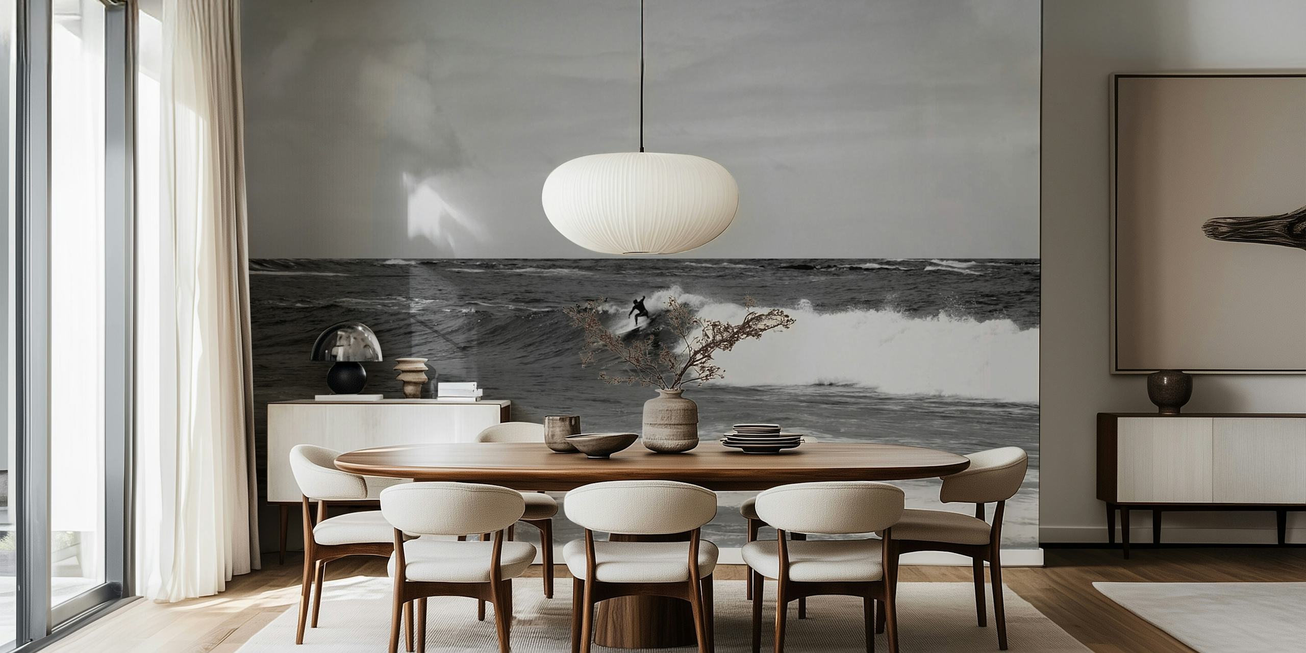 Tapetdesign av en Surfer Riding the Wave 2