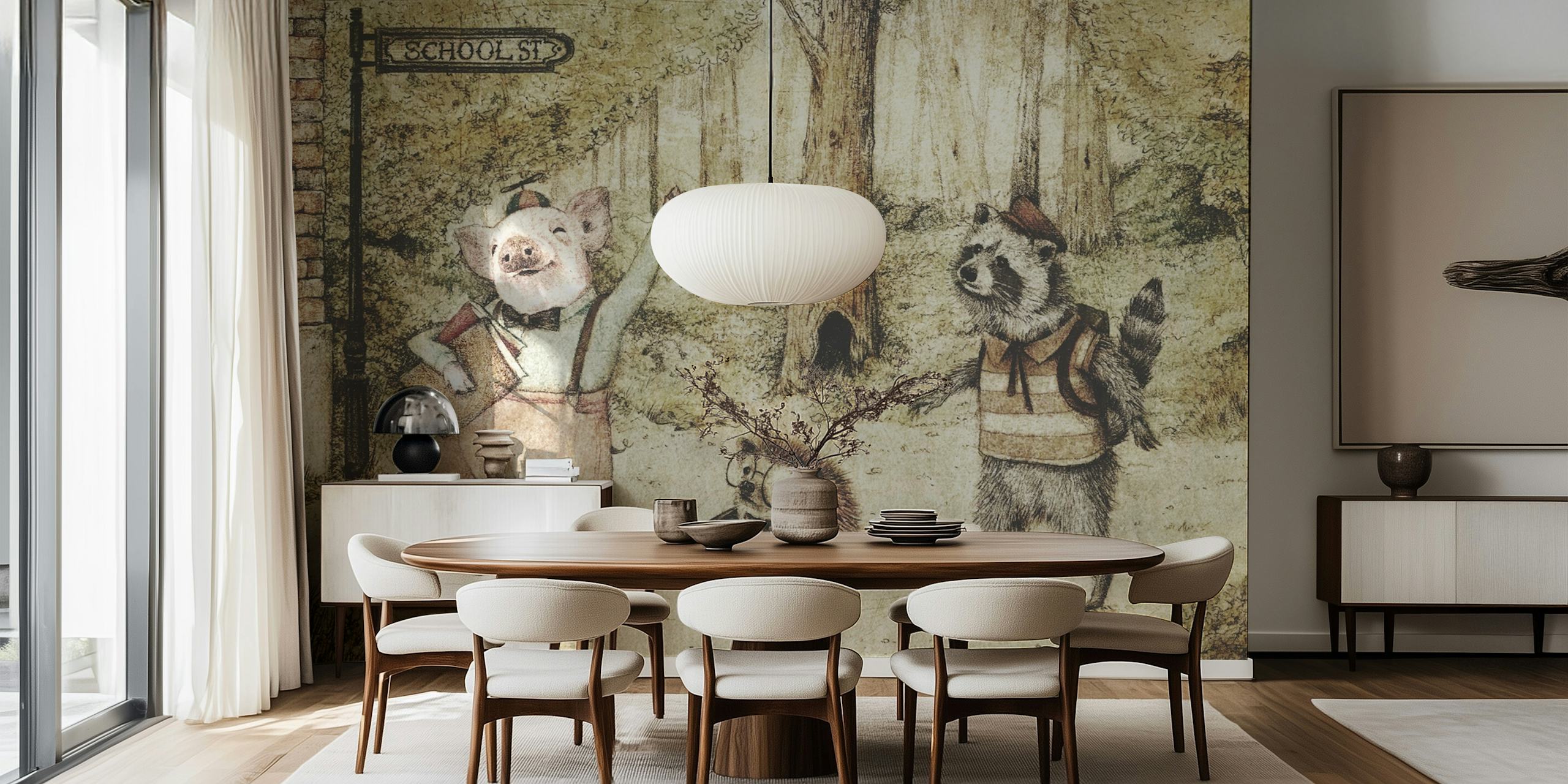 Whimsical first day of school wallpaper design