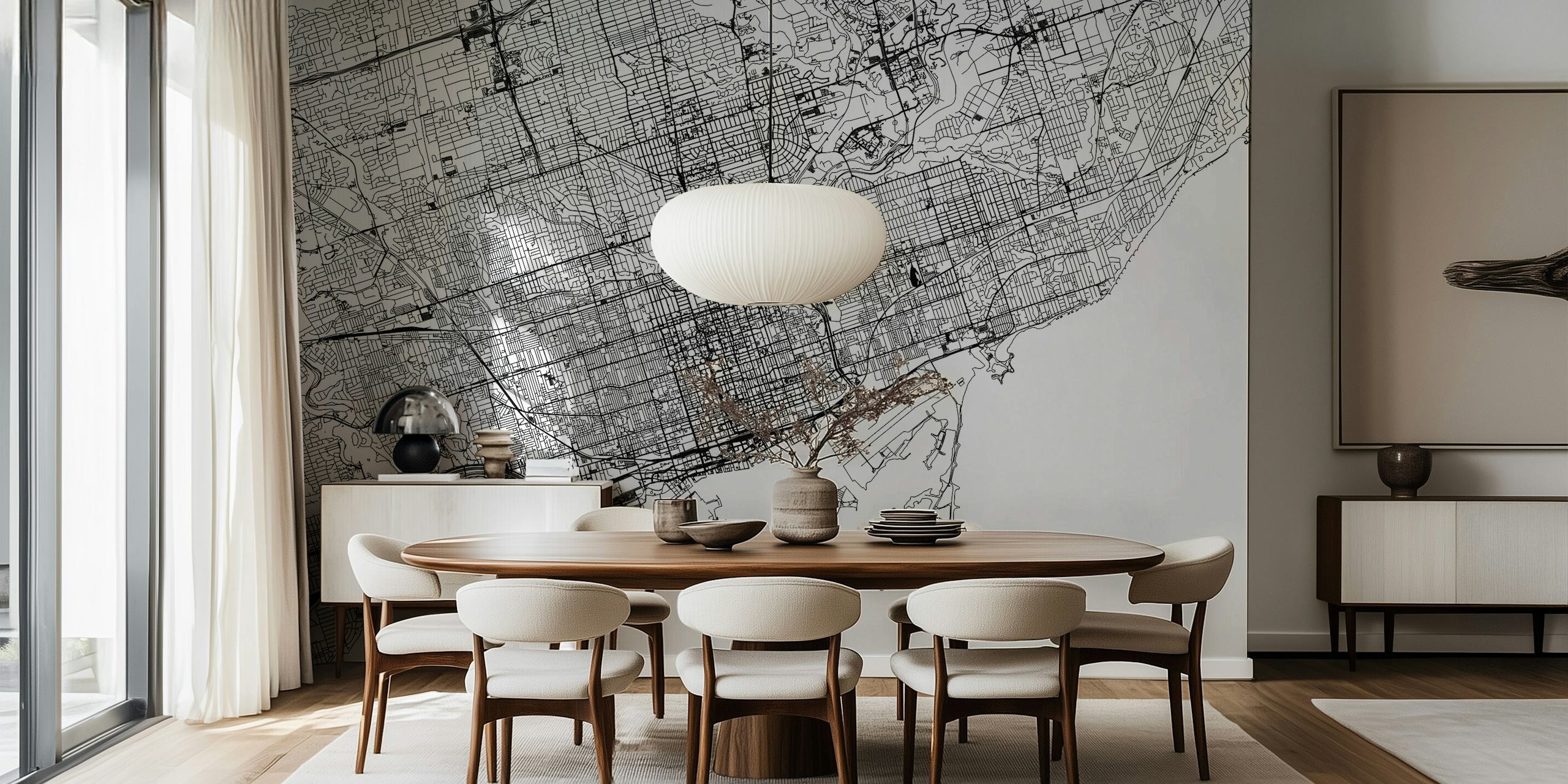 Mural de papel de parede Toronto Map altamente detalhado