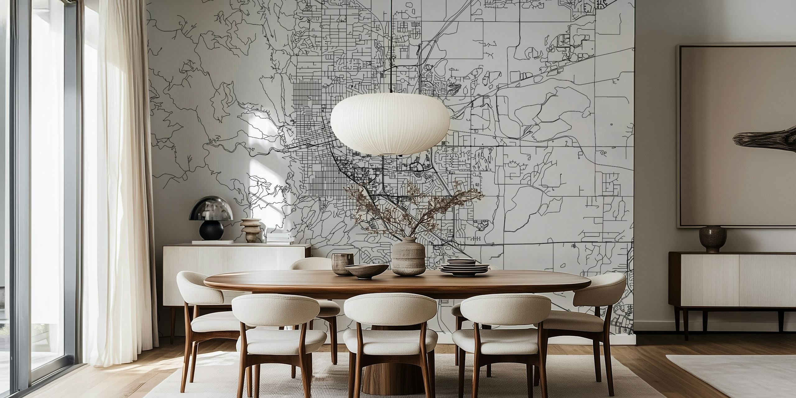 Black and white city map of Boulder, Colorado wallpaper