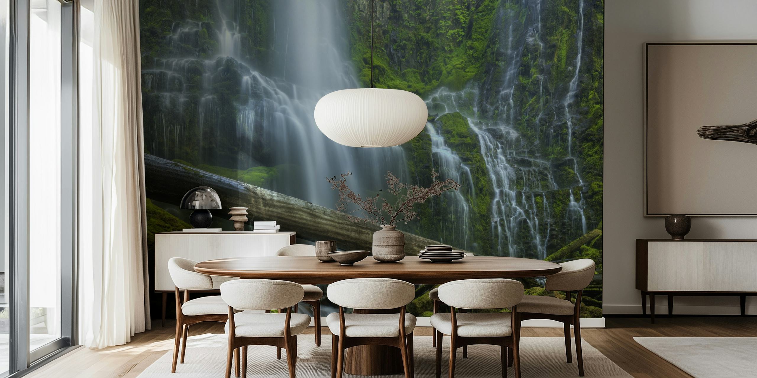 Von Meer und Raum inspirierte Proxy Falls Wandkunst Tapete.