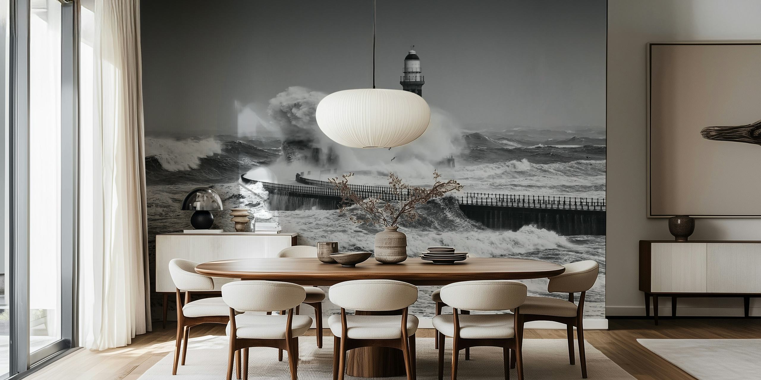papel de parede Power of the Sea em um quarto