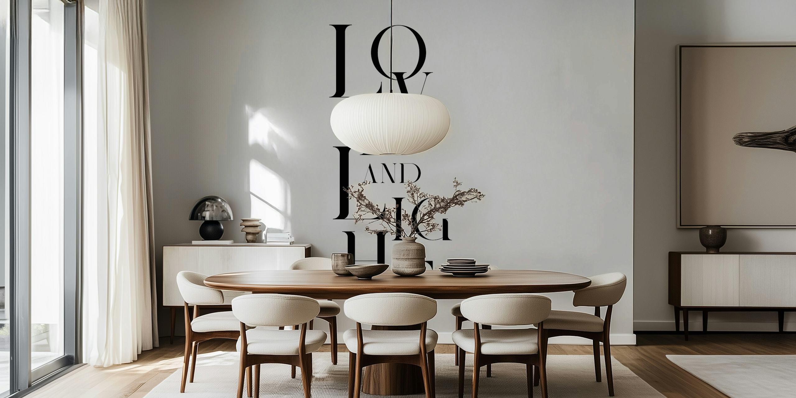Love And Light Typo Wallpaper in a room