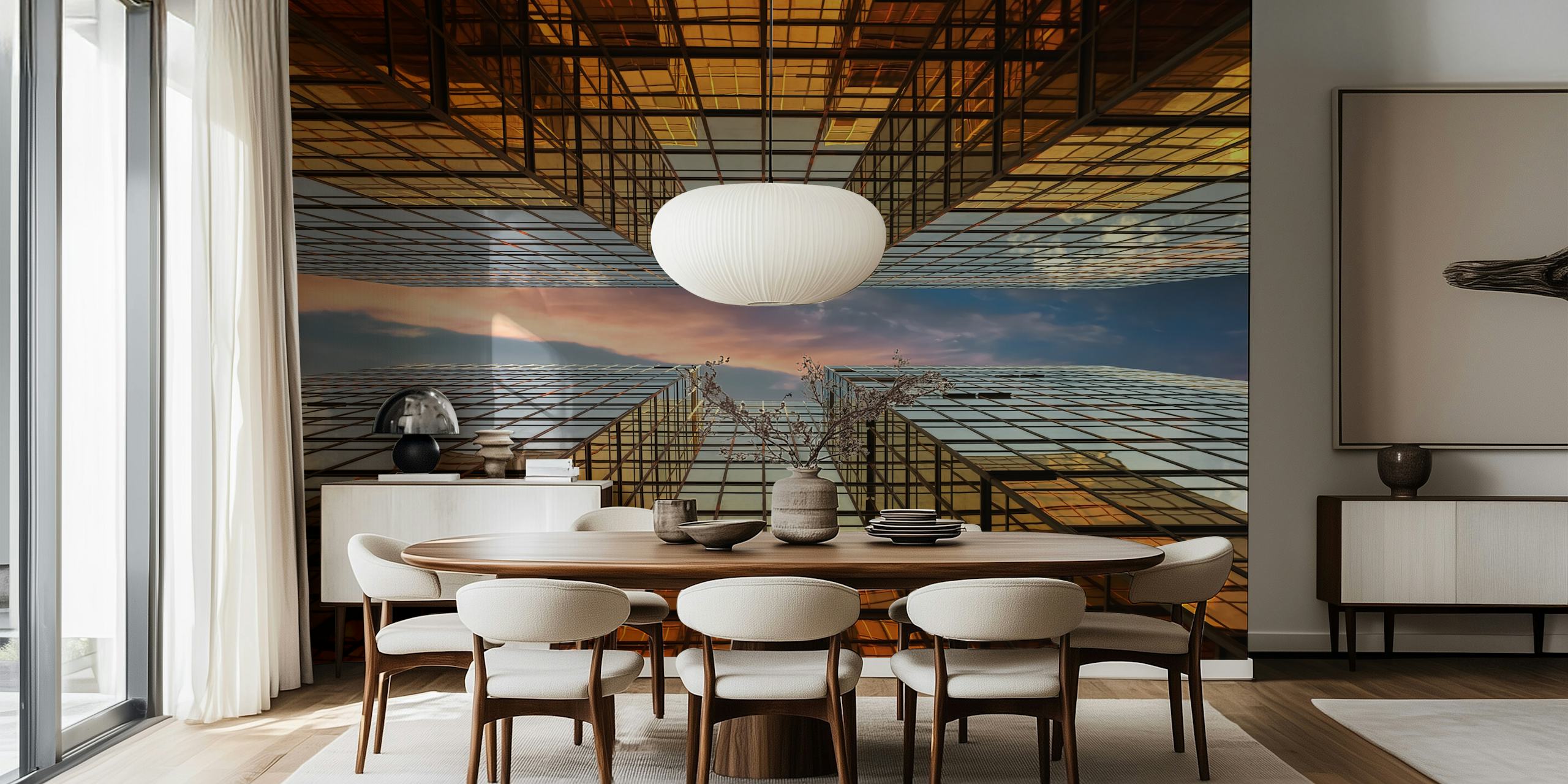 Golden Mirrors tapetdesign i et rom