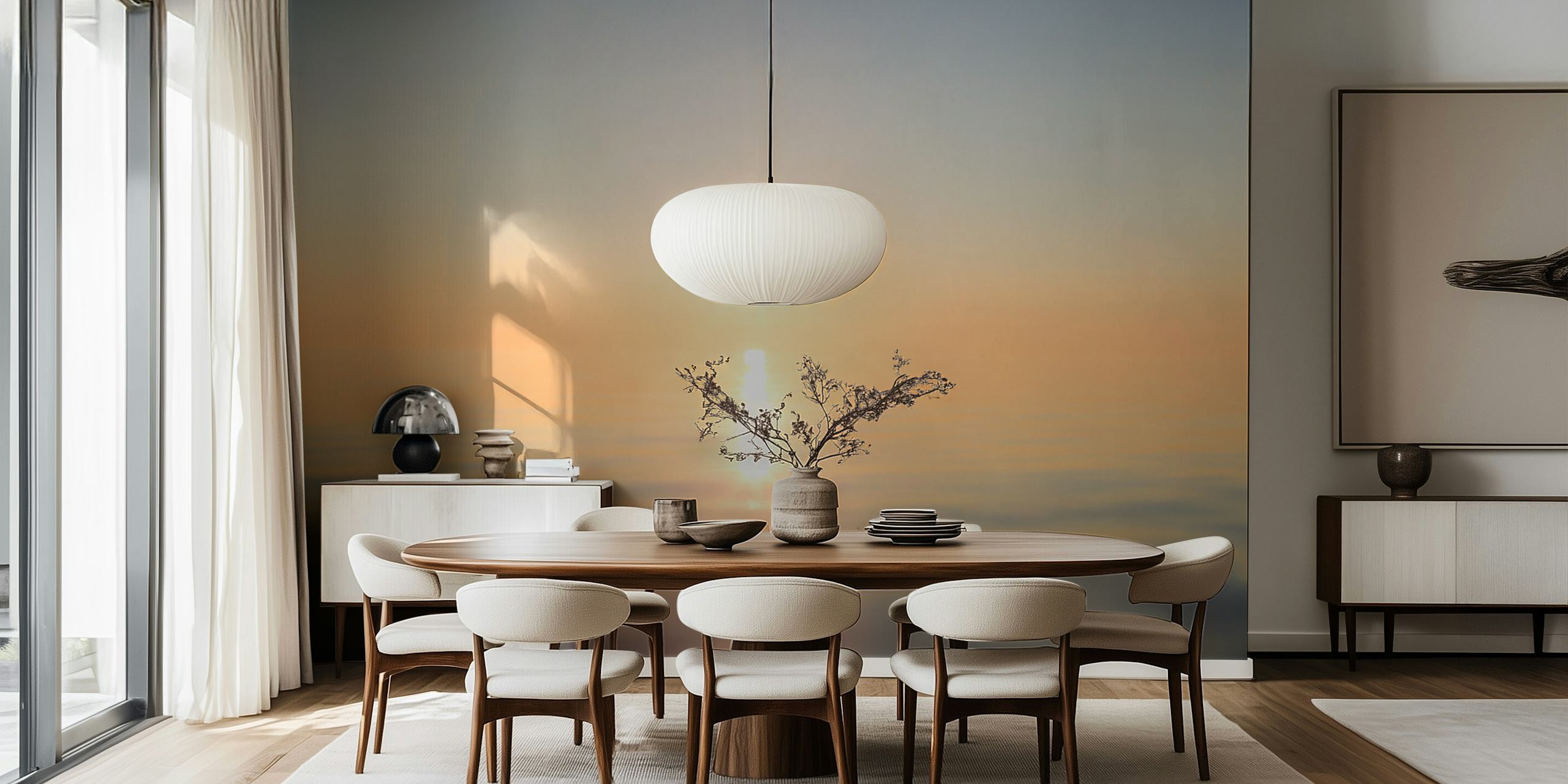 Sunset over the Baltic Sea wallpaper in a room