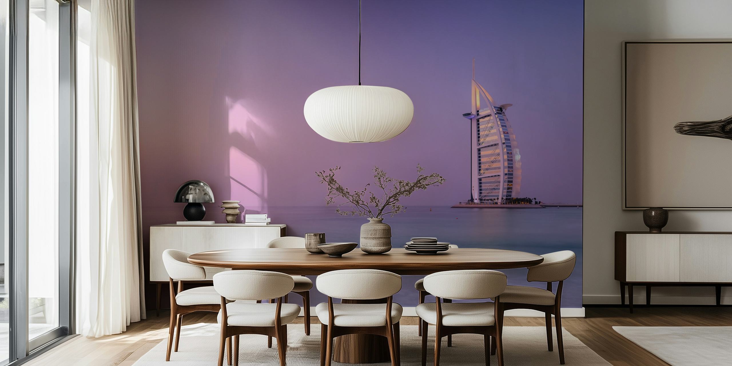 Papel de parede The Iconic Seven em uma configuração de sala