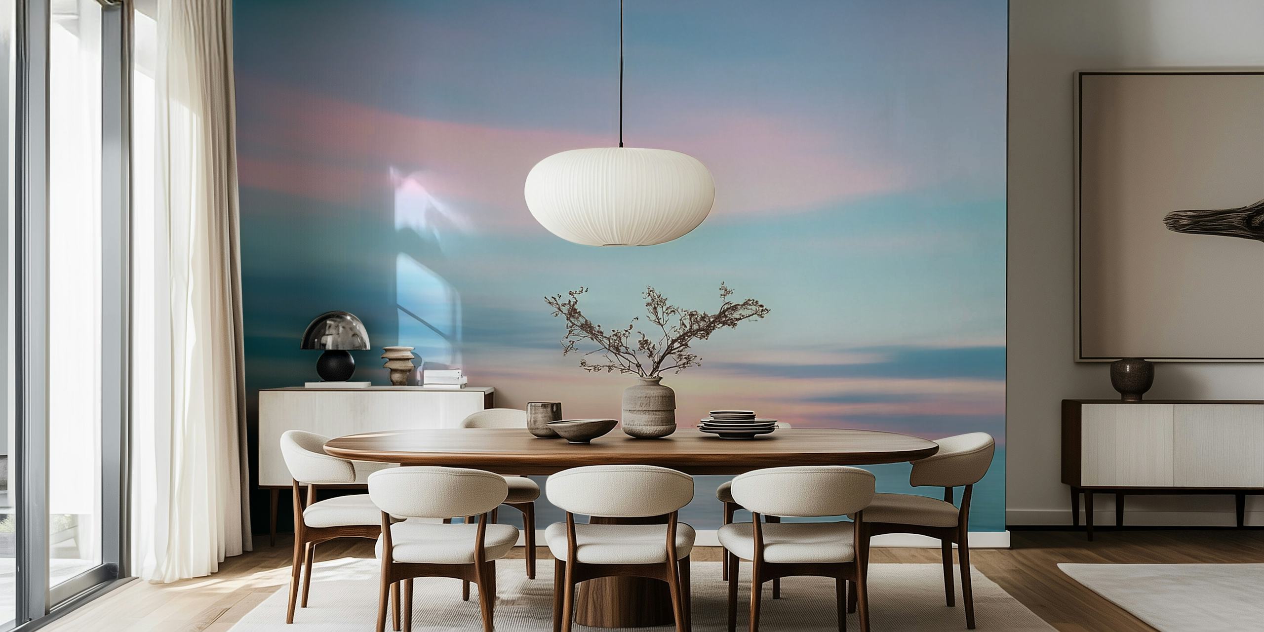 Sky and ocean wallpaper i ett stiligt rum