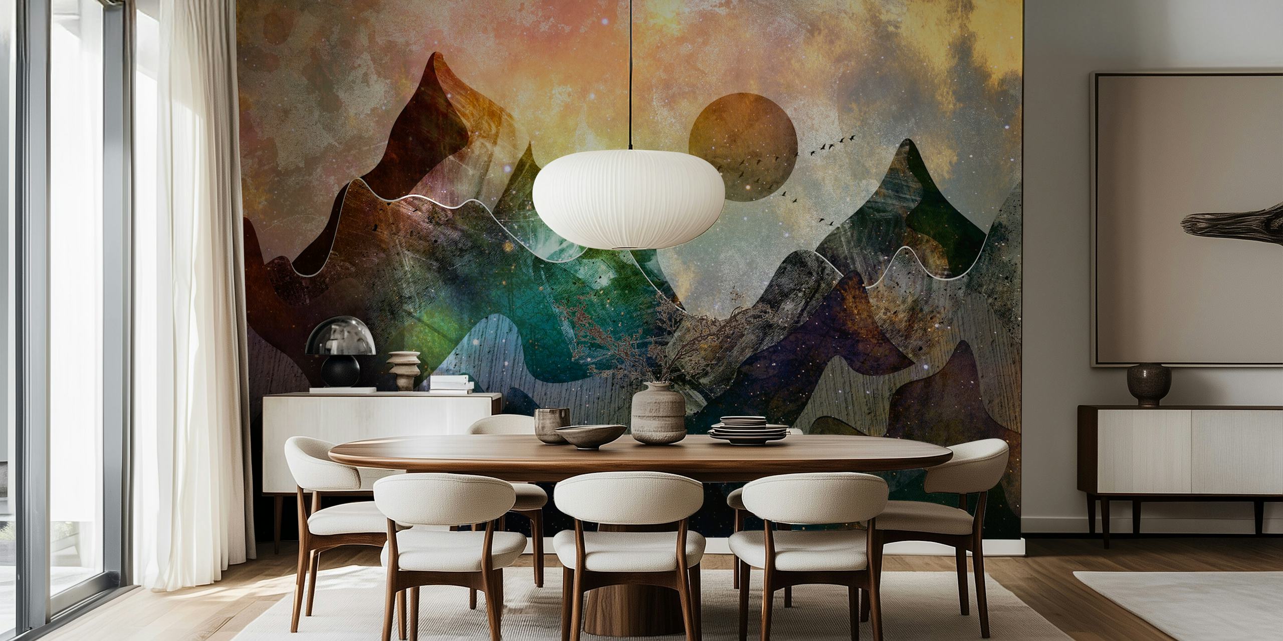 Gemstone Highlands artistic wallpaper in a room