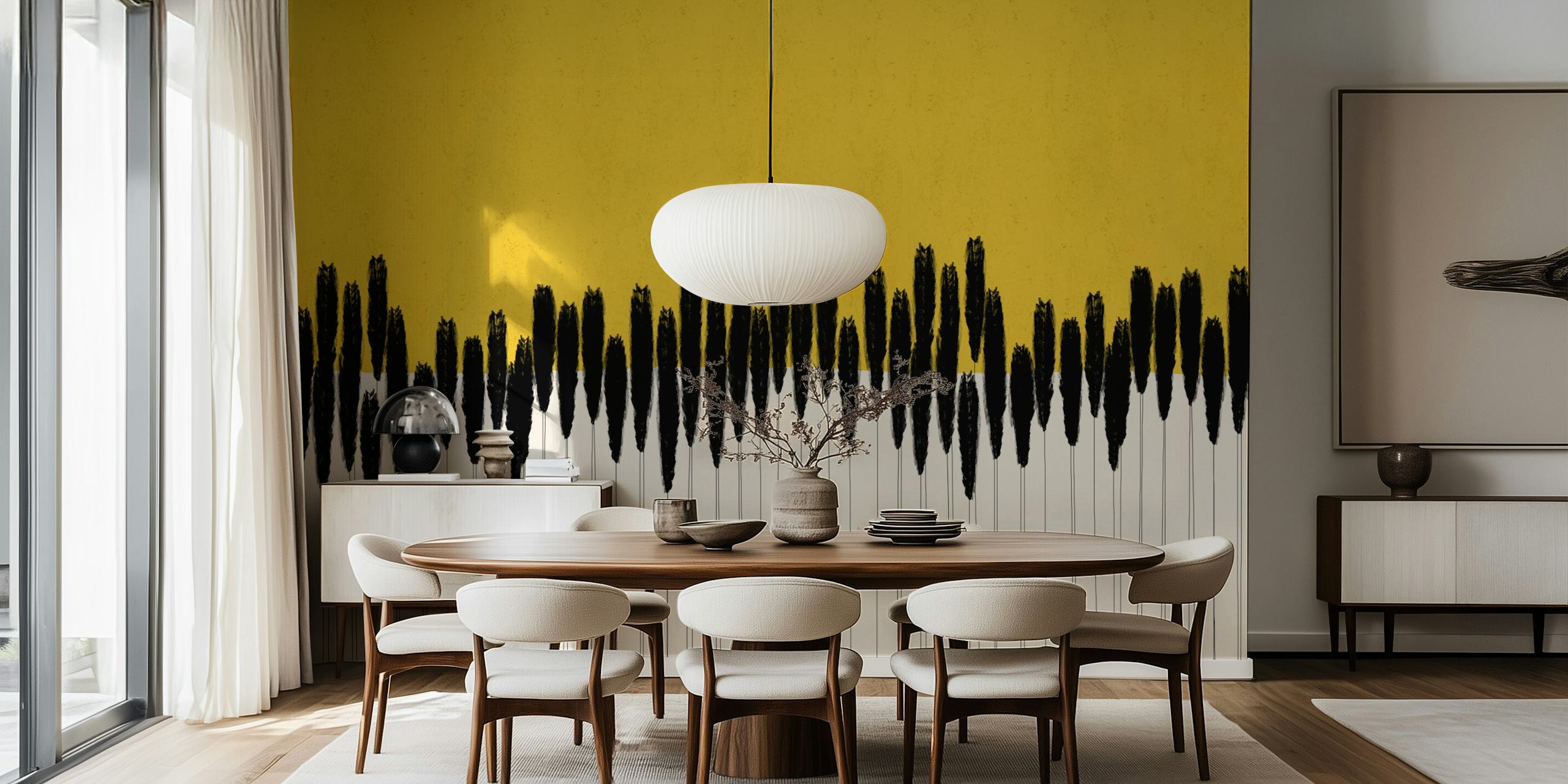 Carta da parati Golden Horizon in una stanza