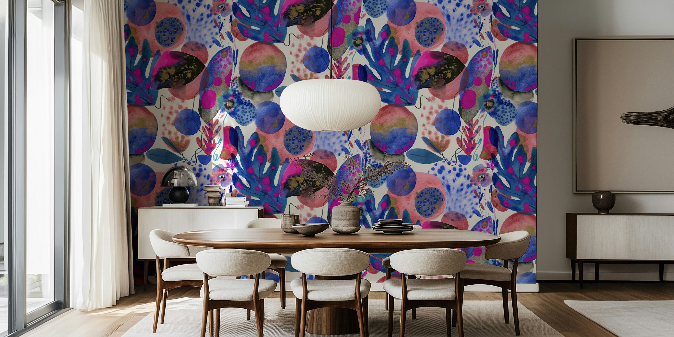 Magical Bubbles wallpaper in a cozy room