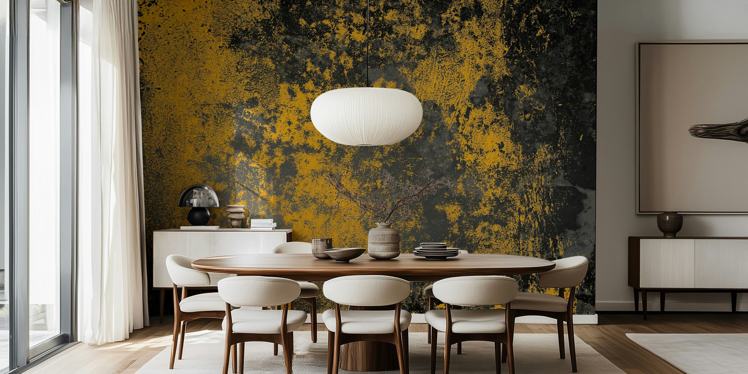 Concrete texture wallpaper em amarelo e cinza