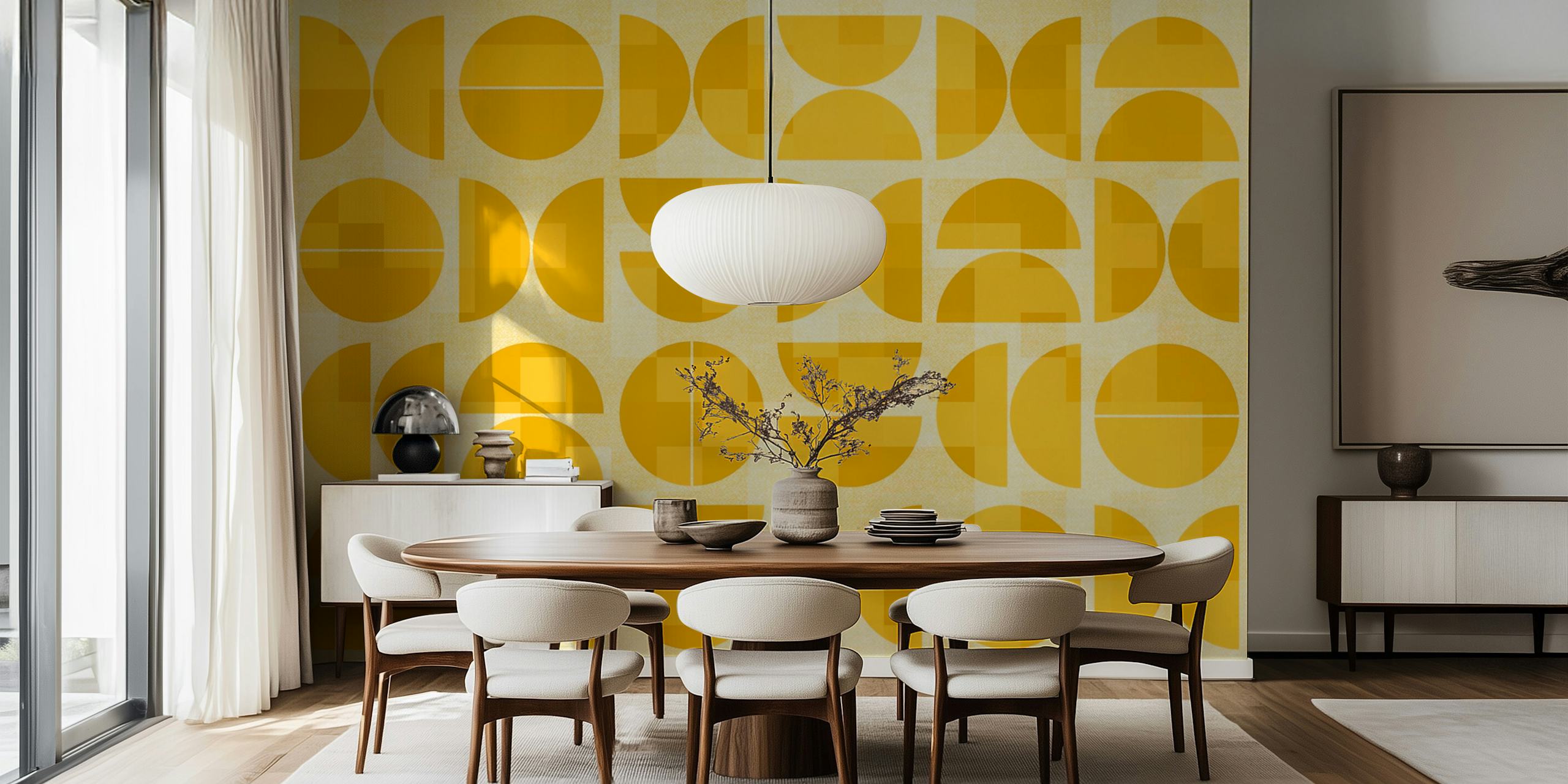 Tapeta Yellow Art Deco Bauhaus v místnosti