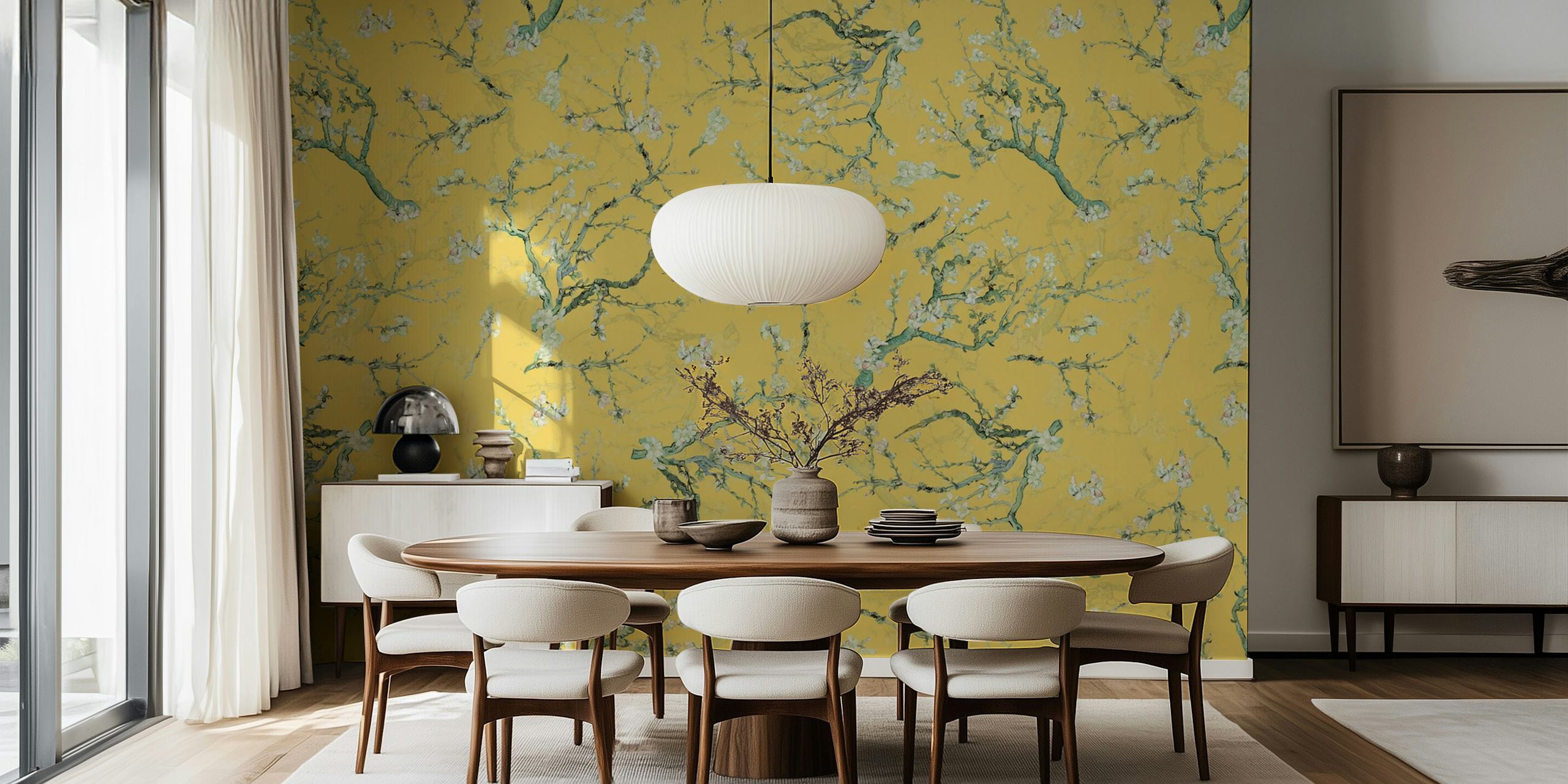 Οι φημισμένες Almond Blossoms του Van Gogh ερμηνευμένες ξανά ως τοίχο.