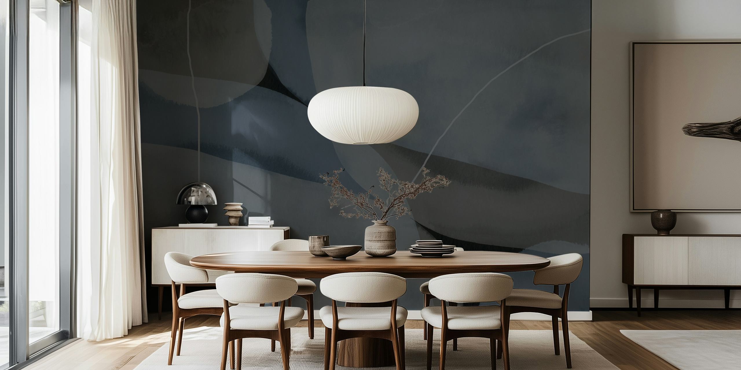 Abstracte Shapes 12 behang in een kamer