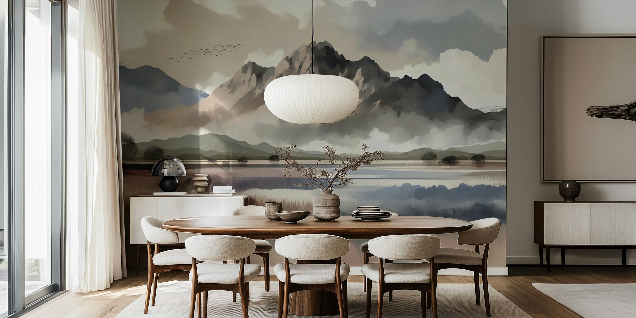 Tranquil Mountain Vista tapet i et rom
