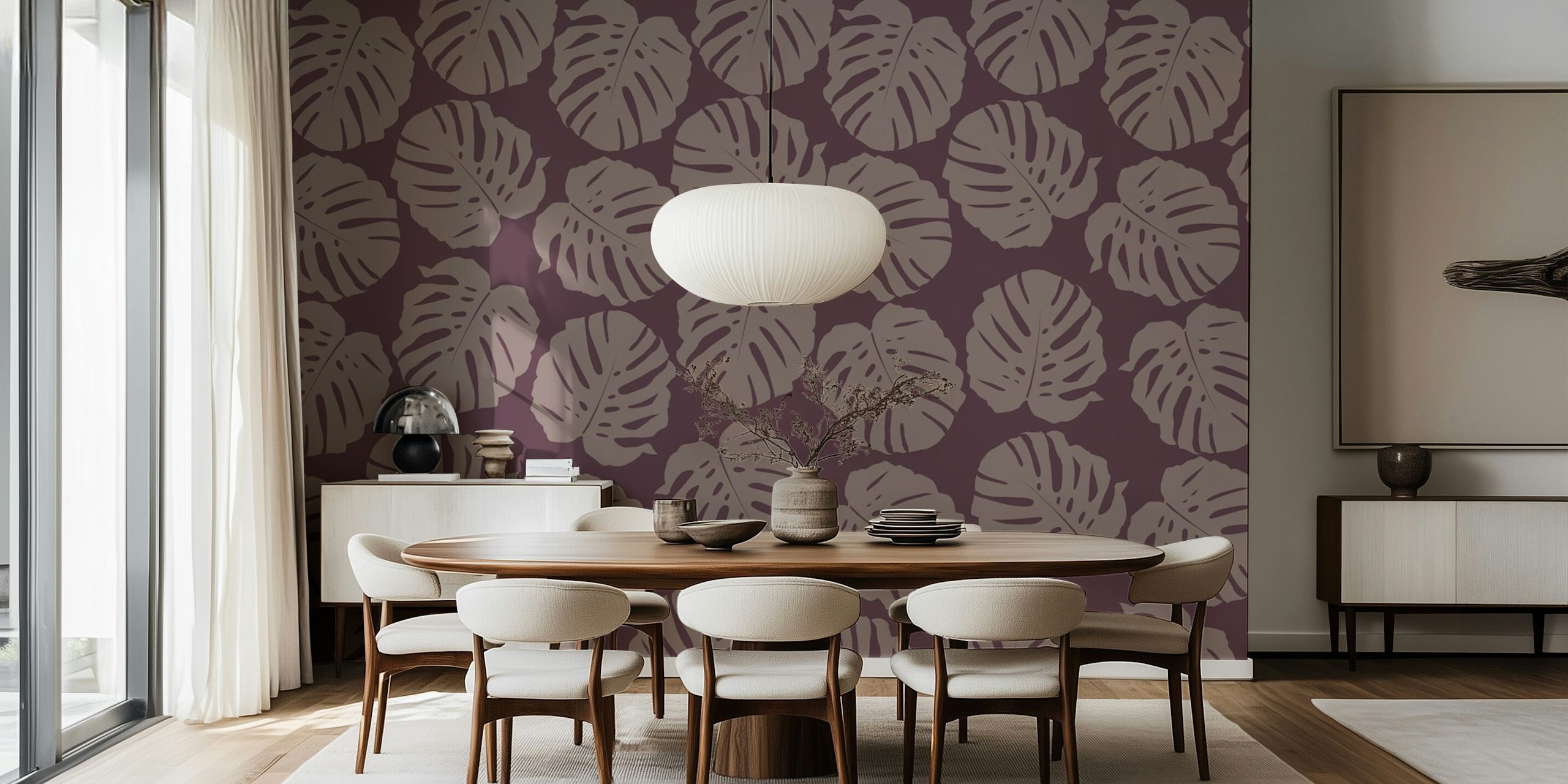 Carta da parati Monstera Glam Pattern in una stanza