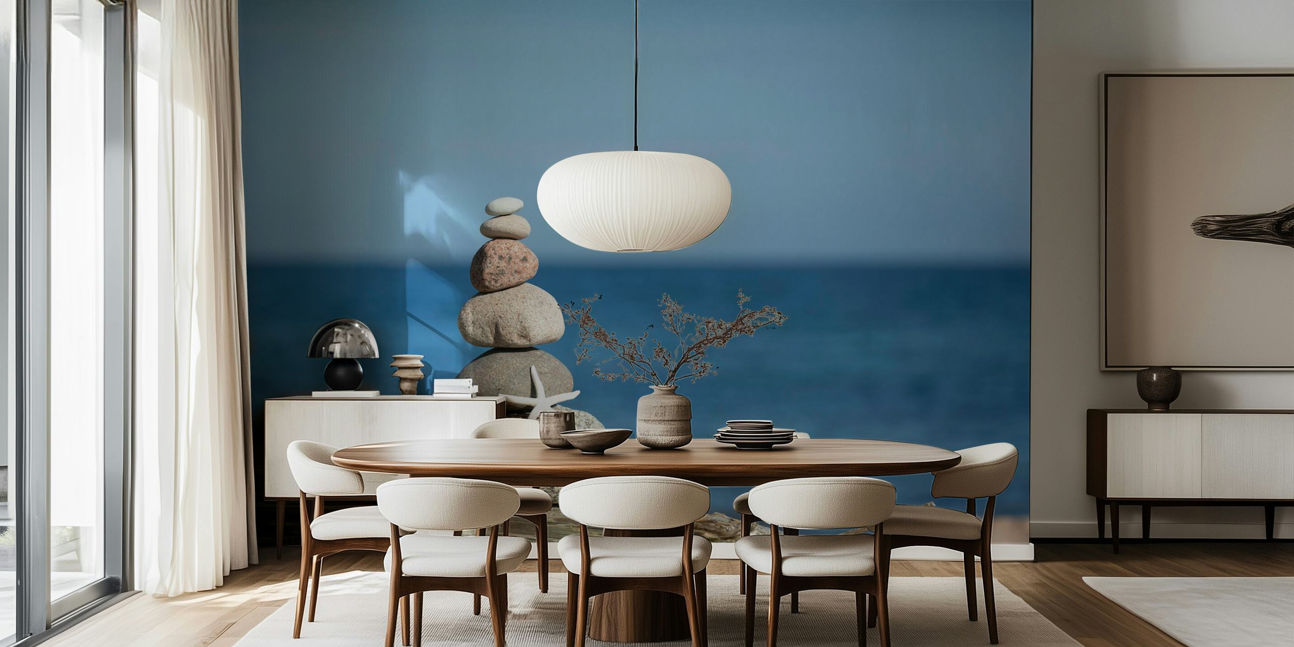 Tranquil Beach Stone Pile tapetti huoneessa