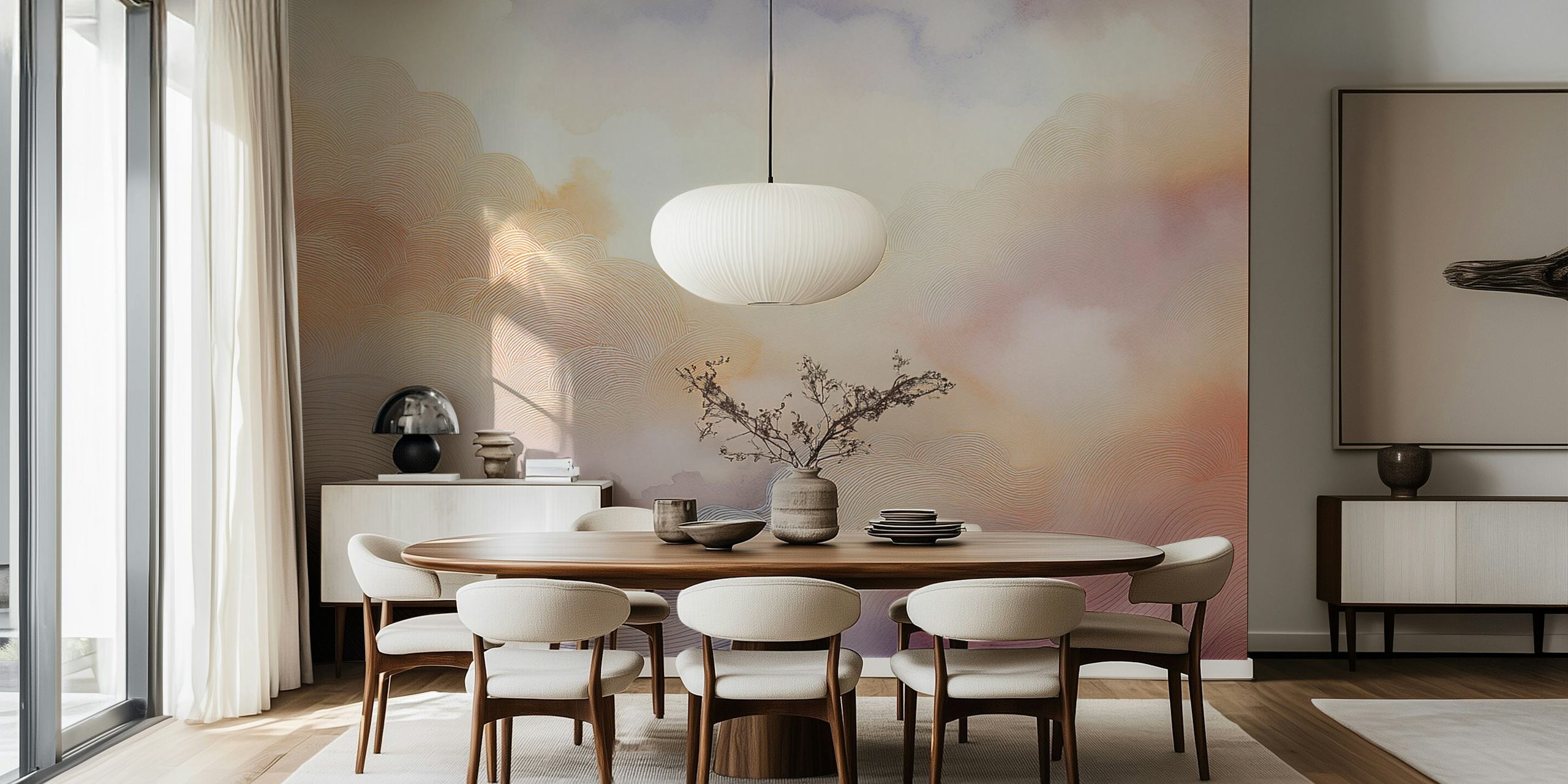 Pastel Cloud Dreamscape wallpaper displayed in a room
