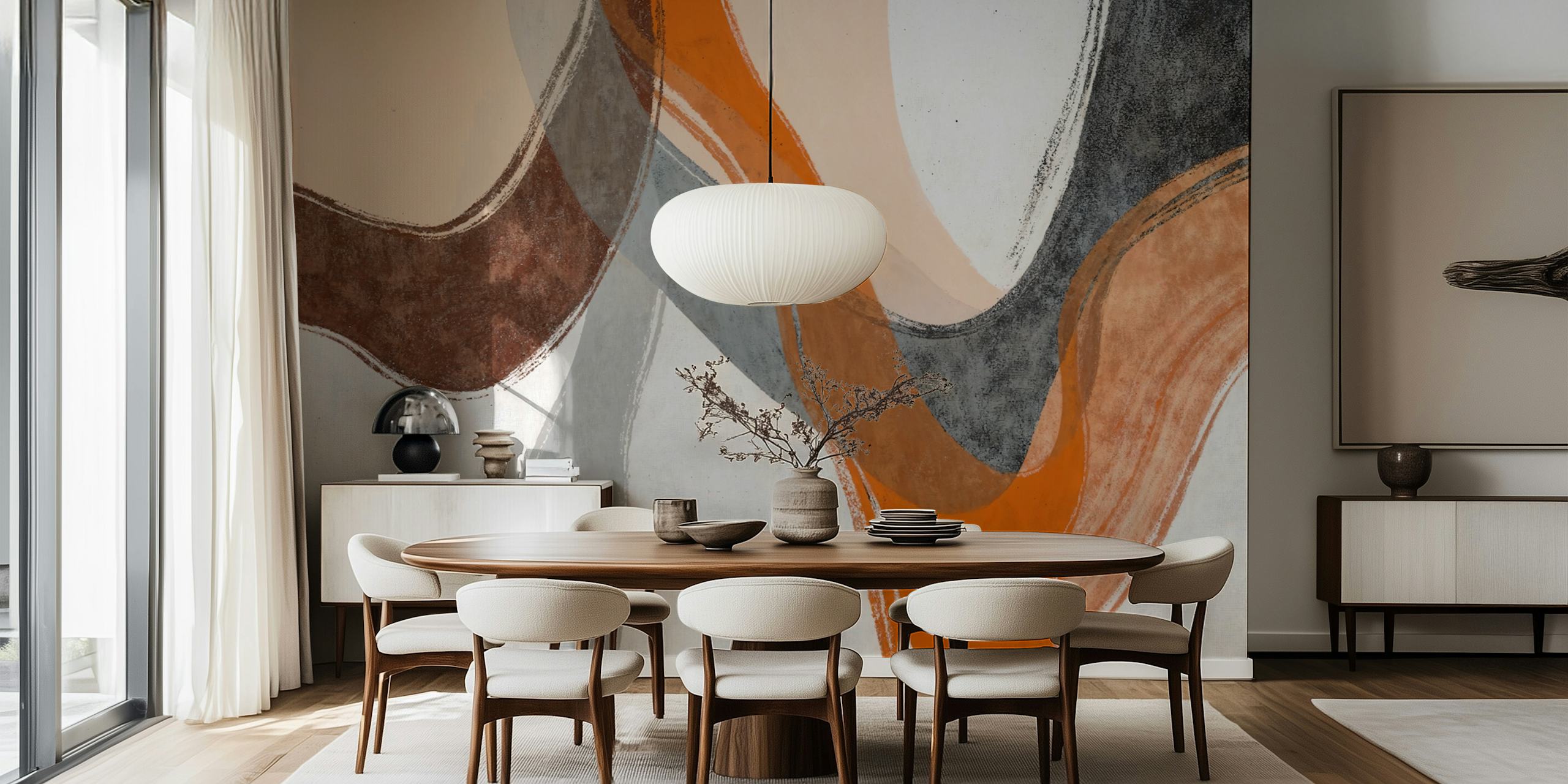 Earthy Wave Design-tapet i et rom