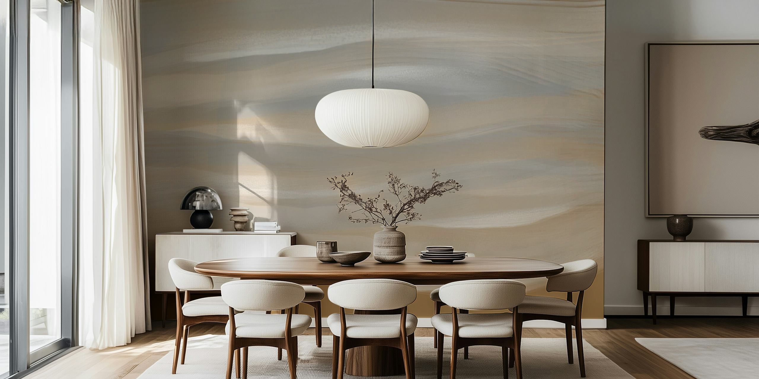 Papel de parede Soft Sand Waves em um quarto