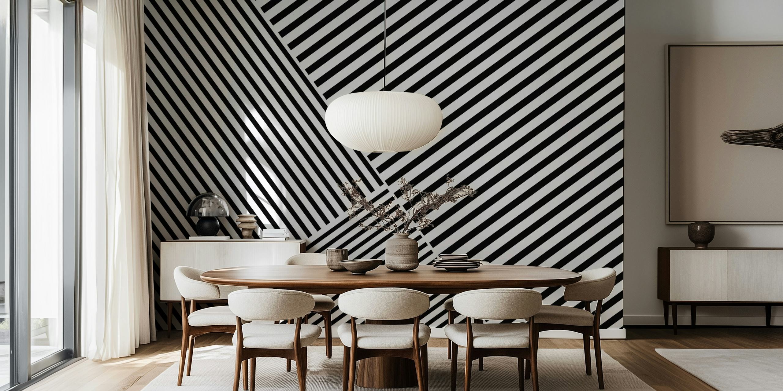 Contemporary Stripe Design tapet i en rumsmiljö
