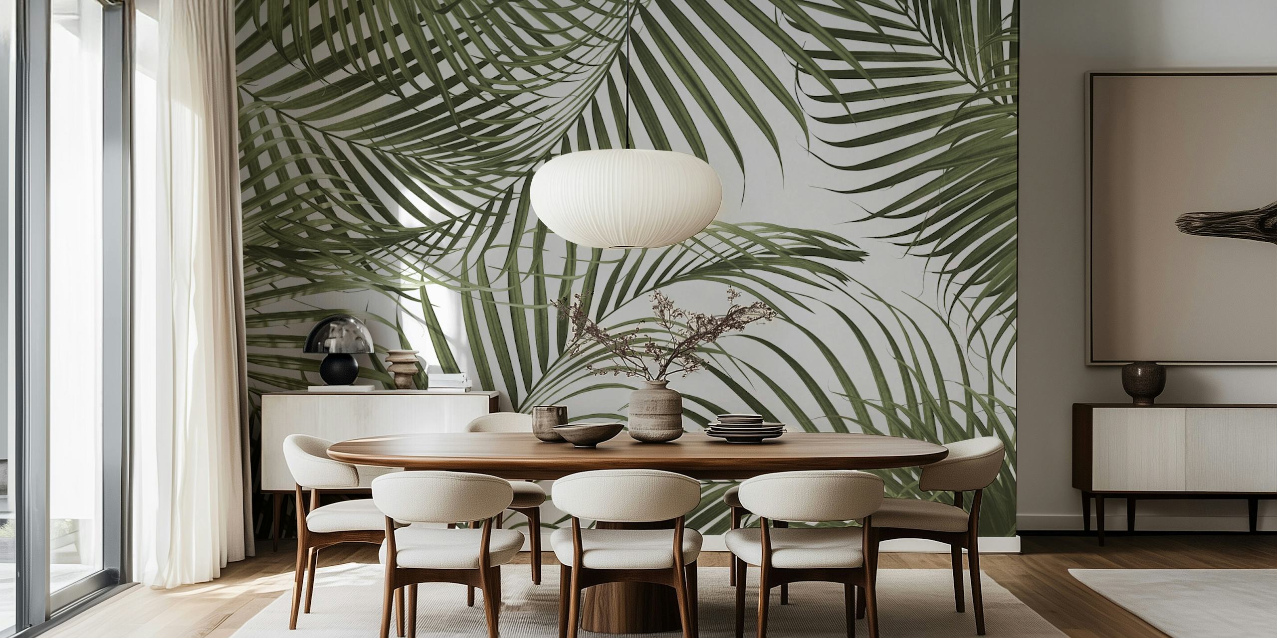 Papel pintado Caribbean Palm Jungle en una habitación