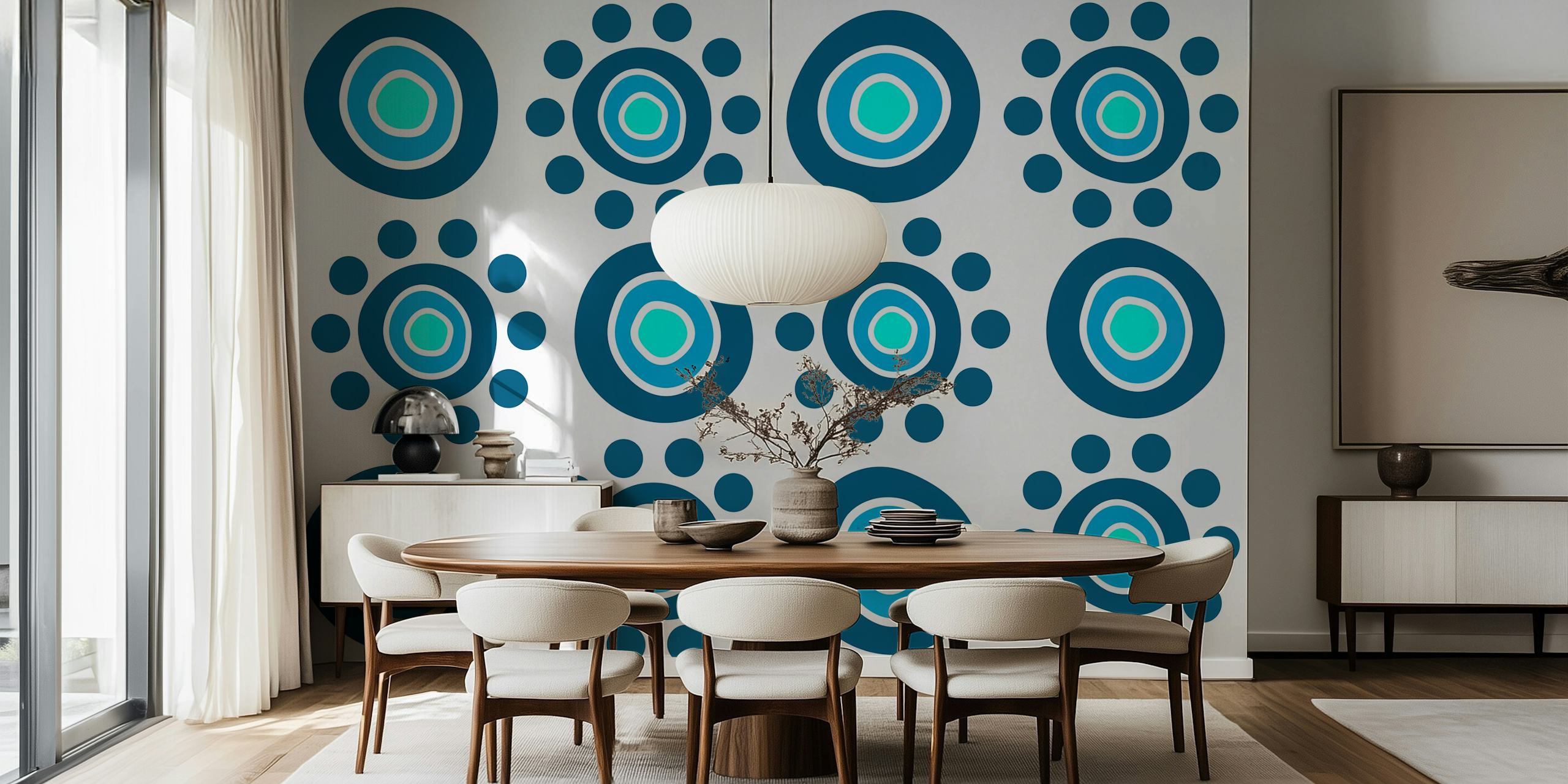 Abstract Blue Rounds Wallpaper | happywall.com