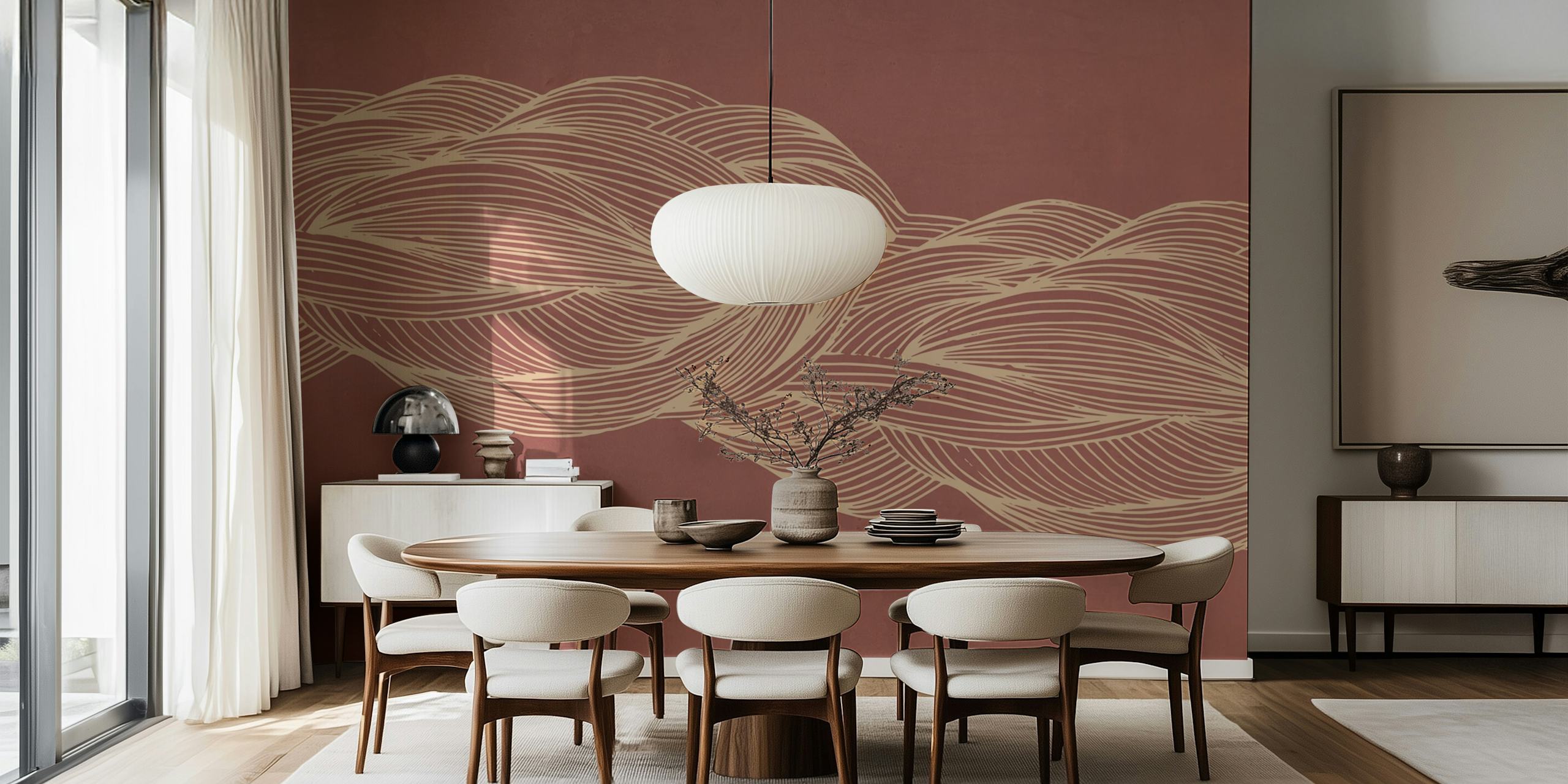papier peint Interlacing Lines dans une pièce