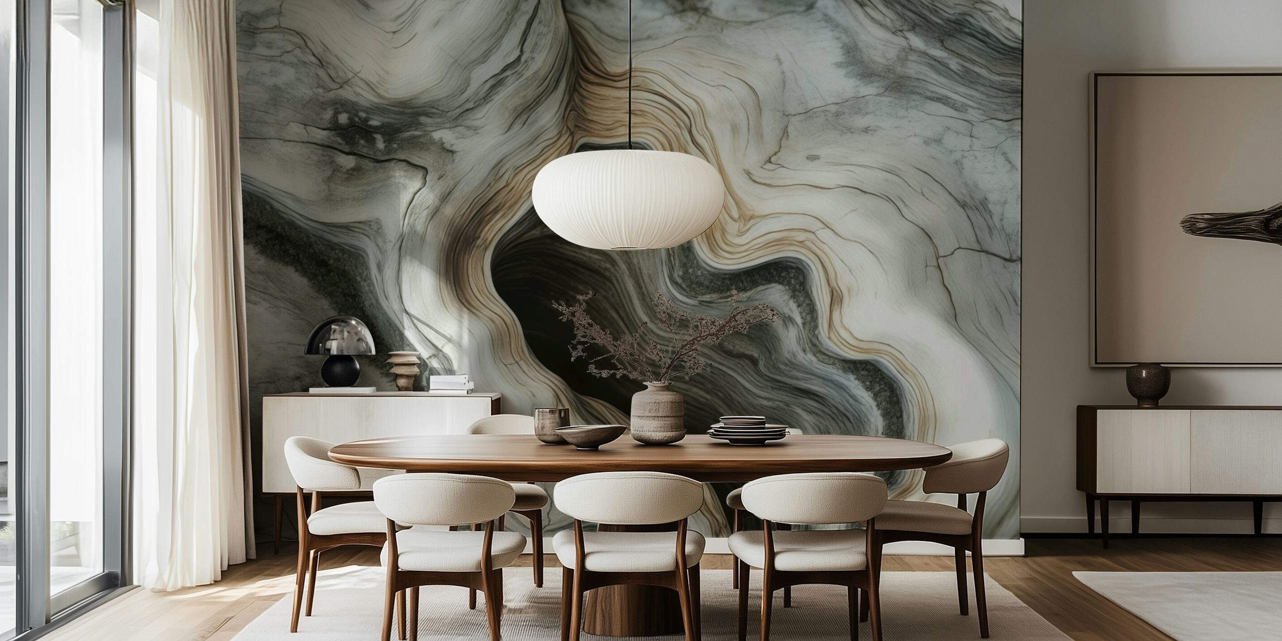 Organic stoned driftwood aesthetic wallpaper design