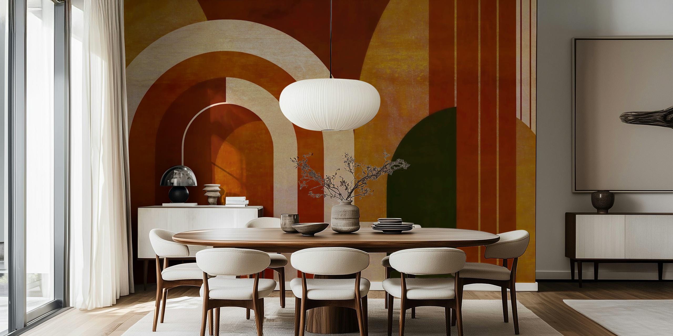 Vintage Arch Vibes wallpaper in a stylish room