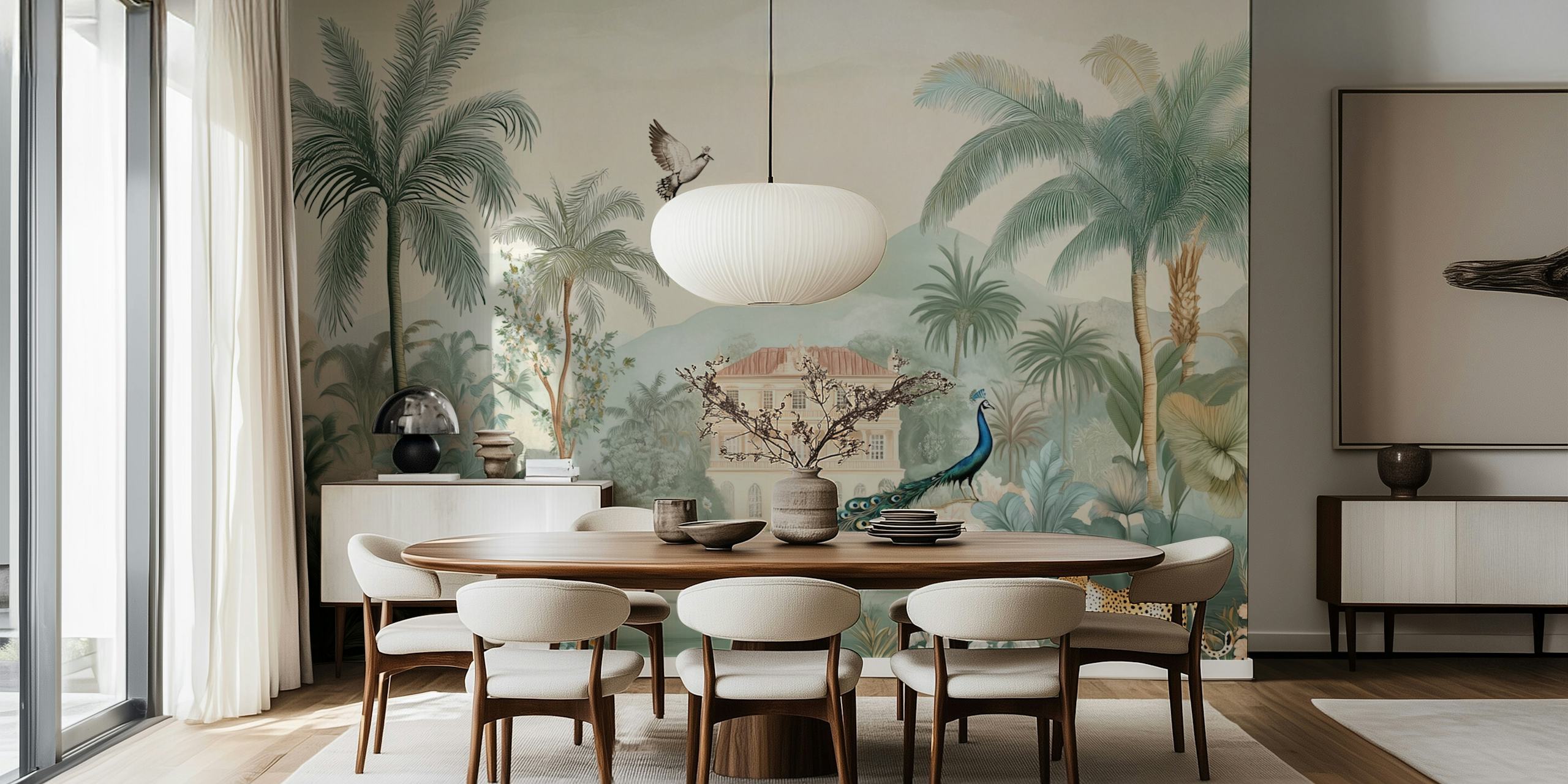 Papel pintado Lush Garden Residence en una habitación