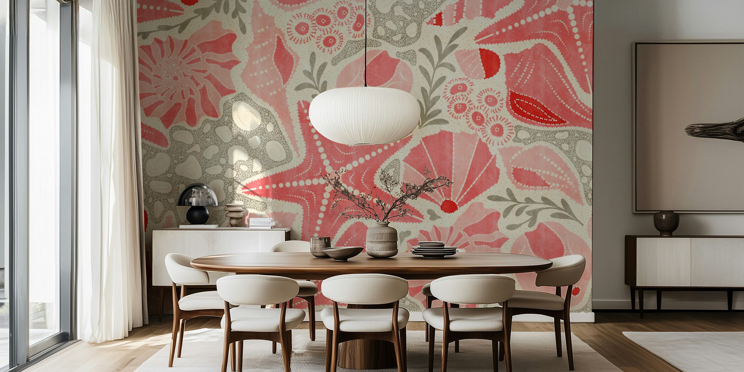 Just Beachy - Pink wallpaper design in a room