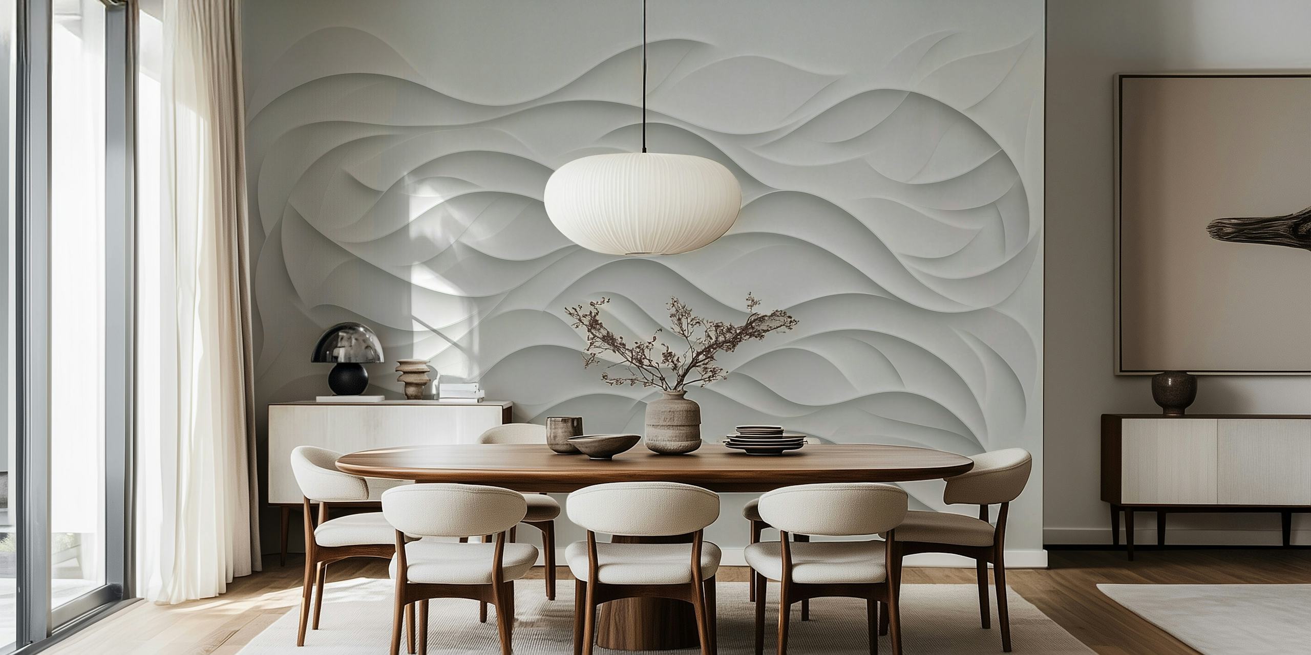 Design de papier peint Elegant White Waves