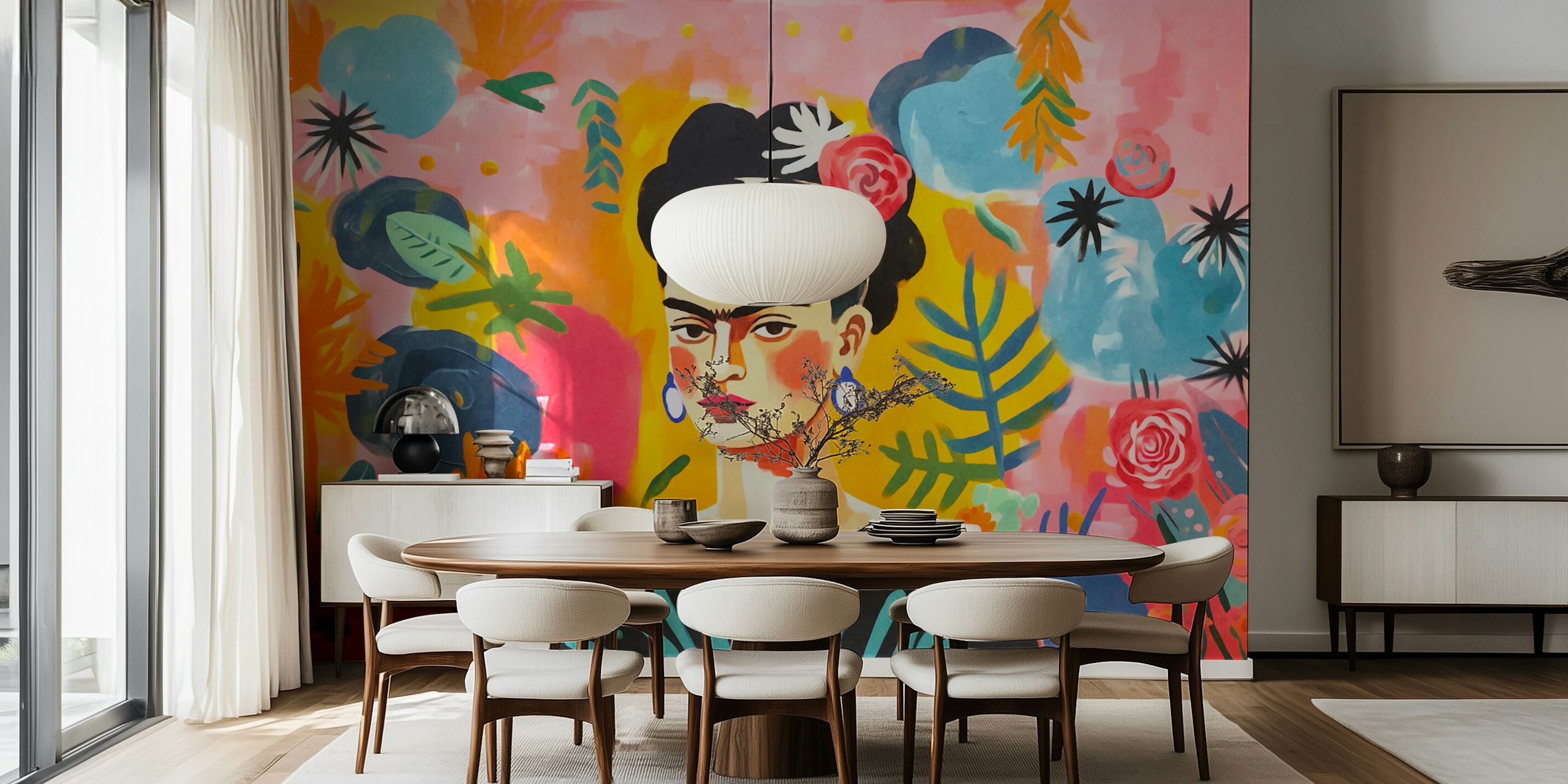 Vibrant Soul Mexican Artistic Portrait papel de parede em um quarto
