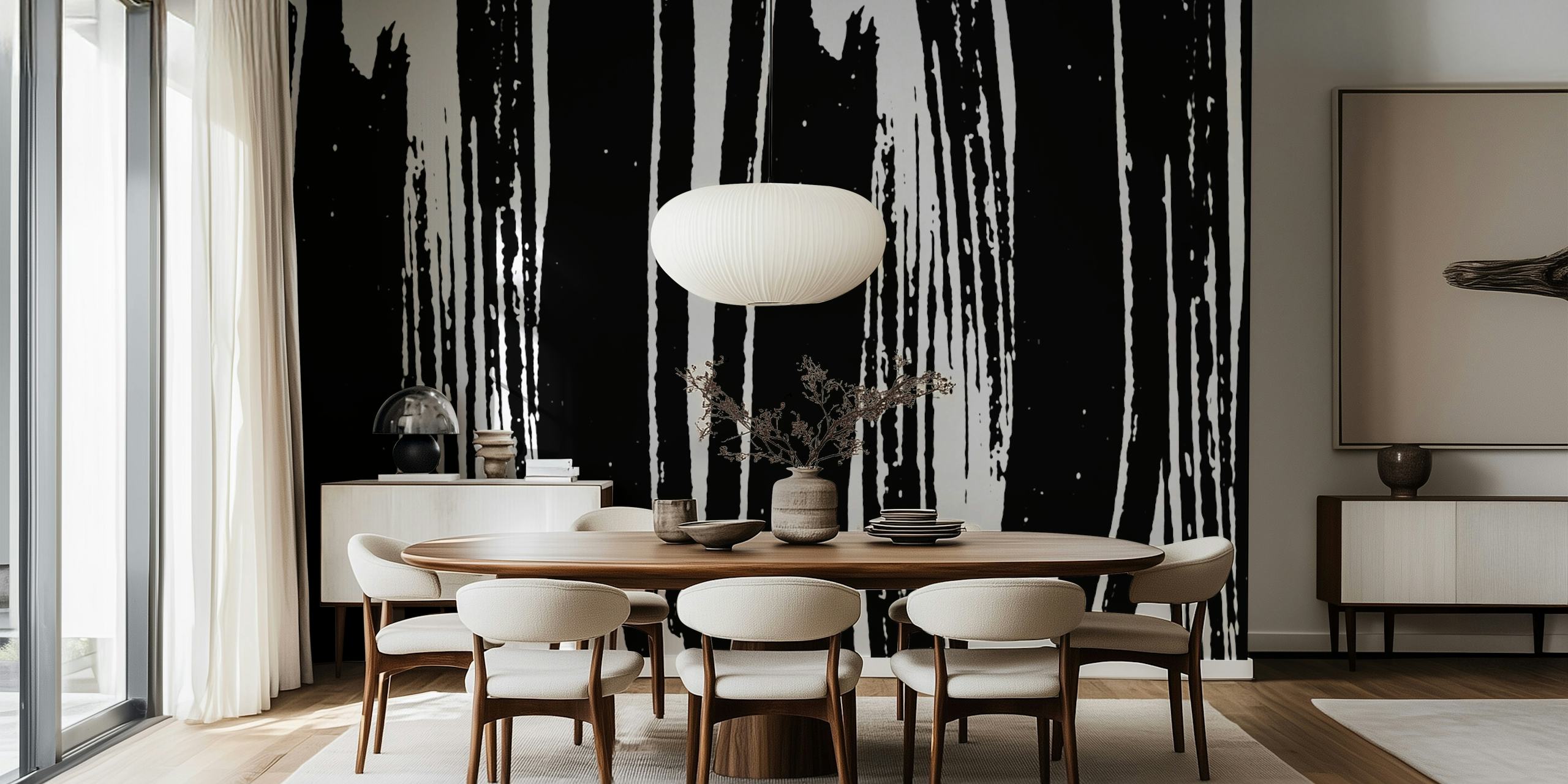 Vertical Ink Stripes Design Wallpaper - happywall.com