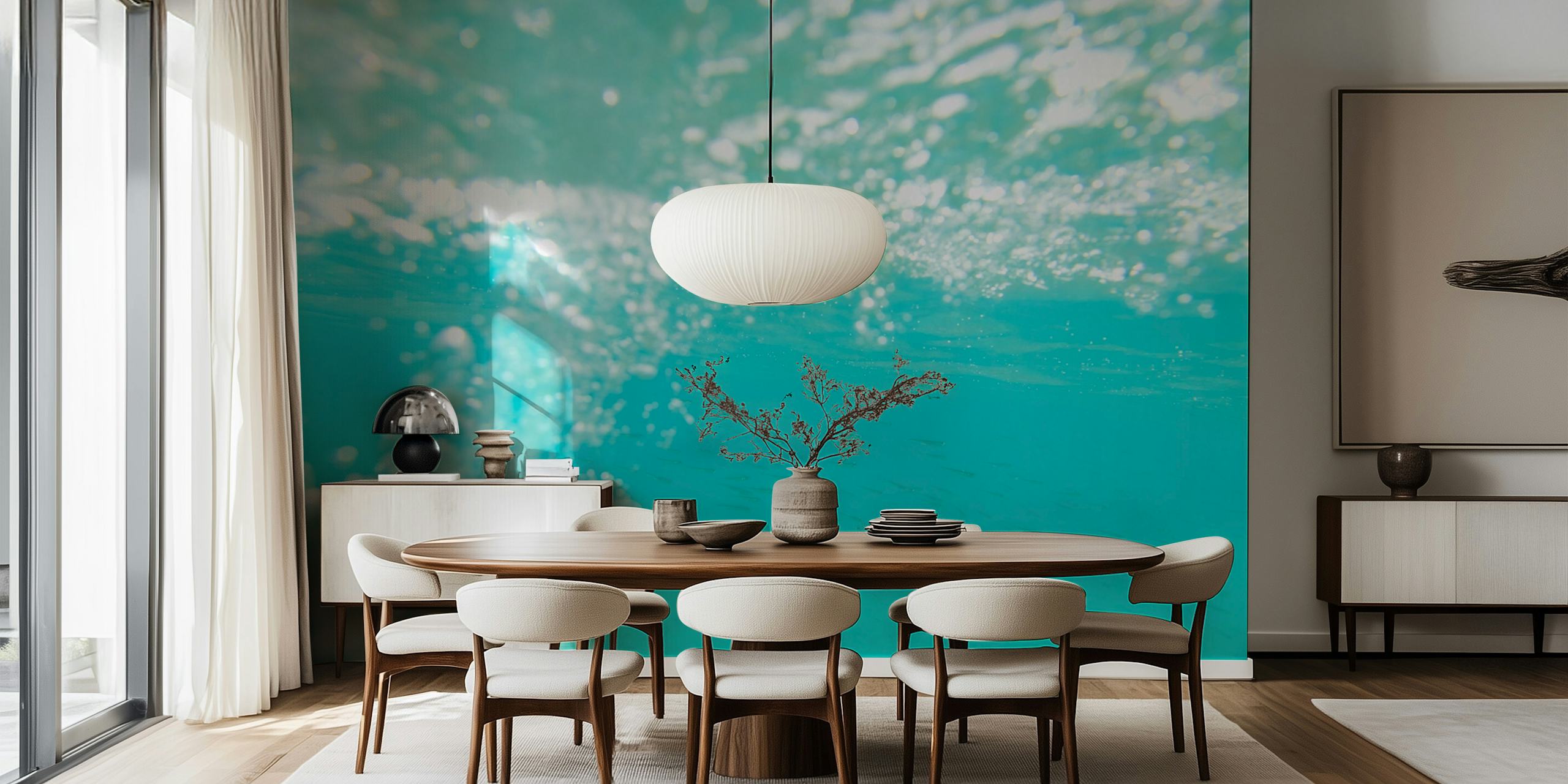 Tapeta Underwater Caribbean Bubbles Dream v pokoji