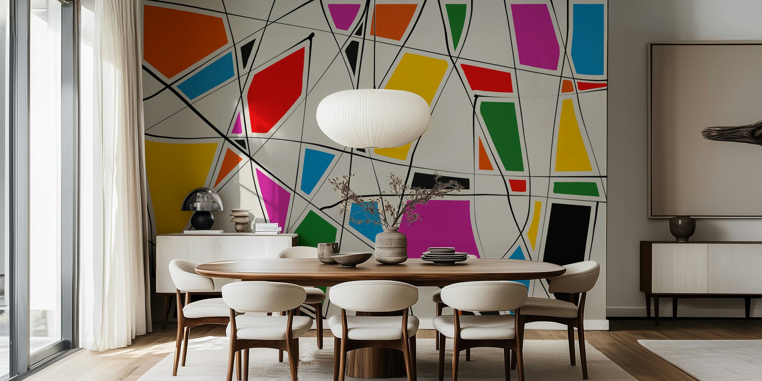 Multicolor Modern Design tapet i ett rum