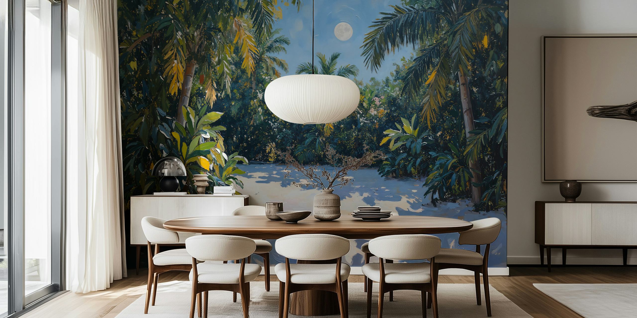 Tropical Moonlit Oasis ταπετσαρία σε ένα δωμάτιο