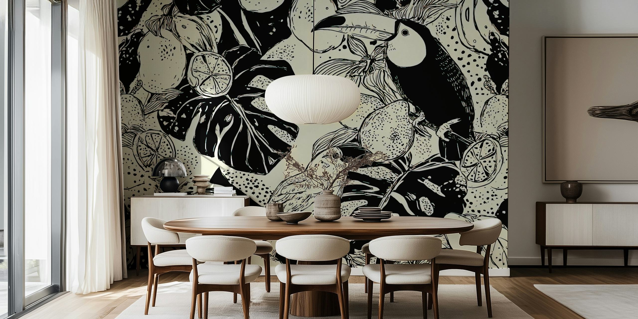 Jungle Symphony tapettisuunnittelu huoneessa