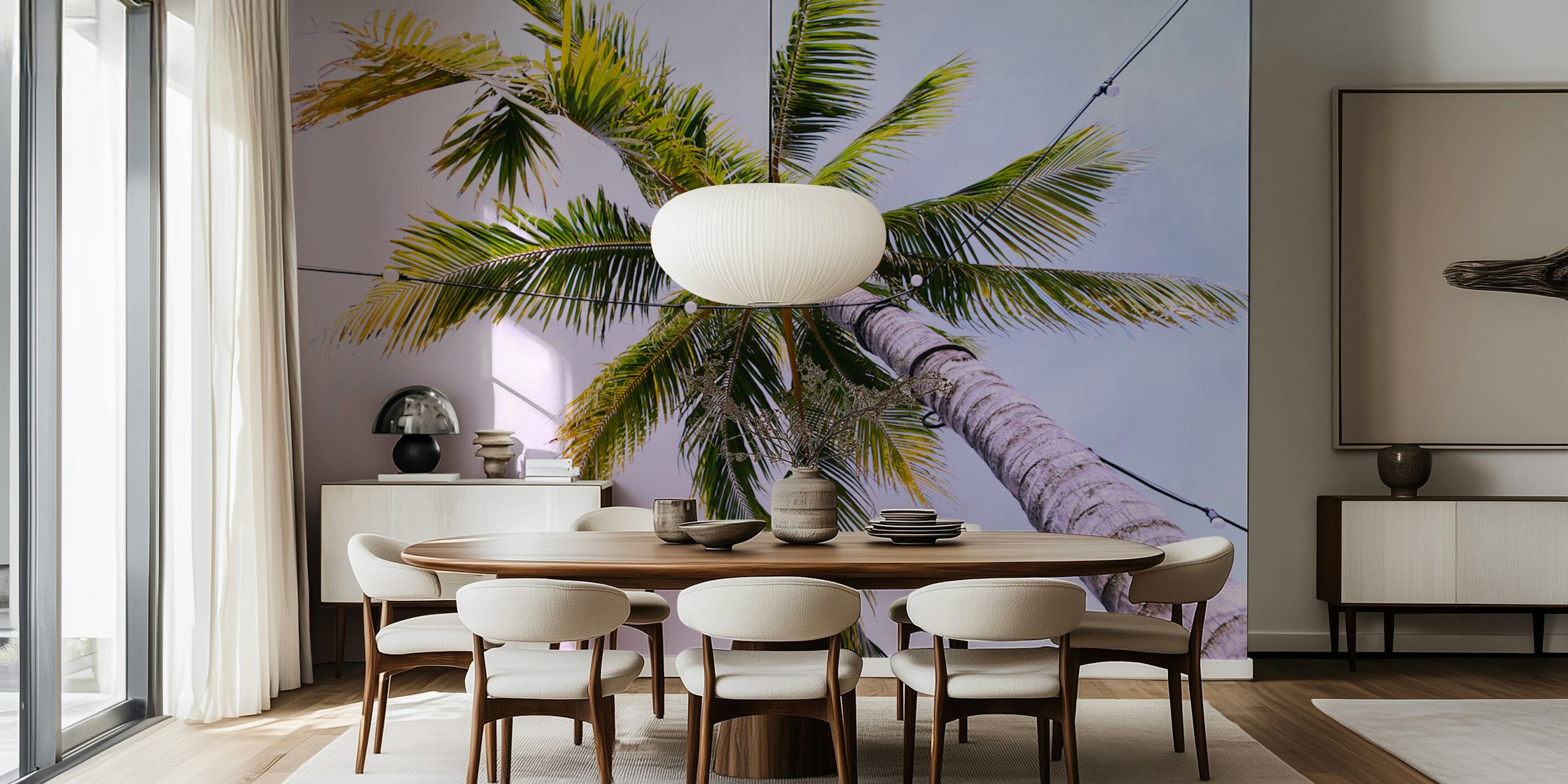 Bajo el papel pintado Under the Caribbean Palm Tree en una habitación