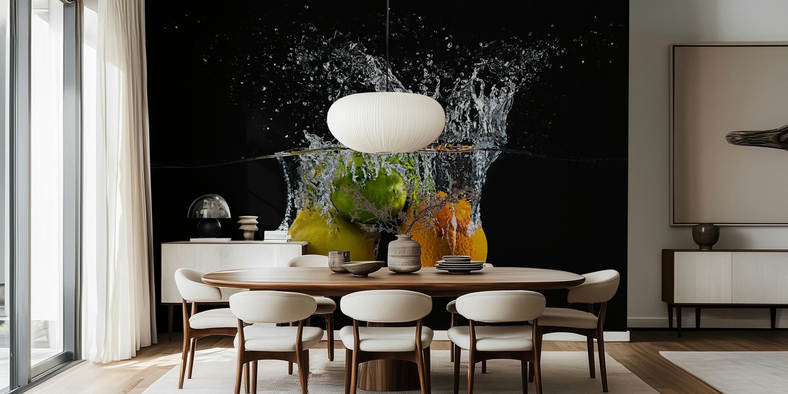 Citrus splash tapet i et rom